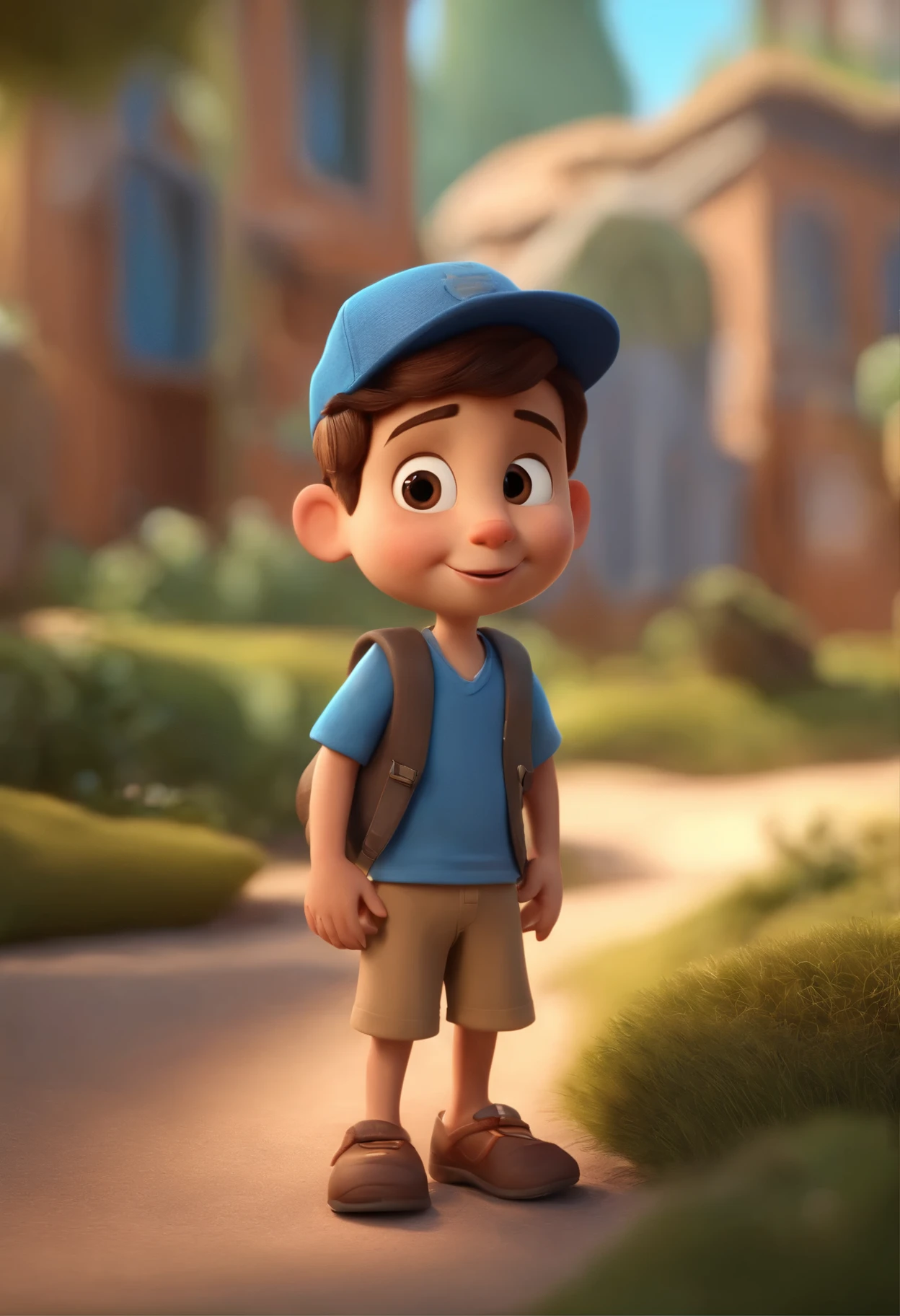 Cartoon character of a 5 year old boy and crocs on his feet with short straight half wavy brown hair, um personagem animado, Caractere estilizado, animation style rendering, 3D estilizado, Arnold Maya rendering, Stylized 3D rendering, toon render screenshot, Personagem 3D, Personagem 3D, Stylized 3D rendering, 3D character rendering, personagem de desenho animado, Personagem de close up, Pose de personagem, (Estilo Pixar) (Parte Mestre:1.2) (bokeh) (melhor qualidade) (pele detalhada) (textura detalhada) (8K) (argila) (Cinematic lighting) (sharp focus,Senta e vaza a parte superior do corpo