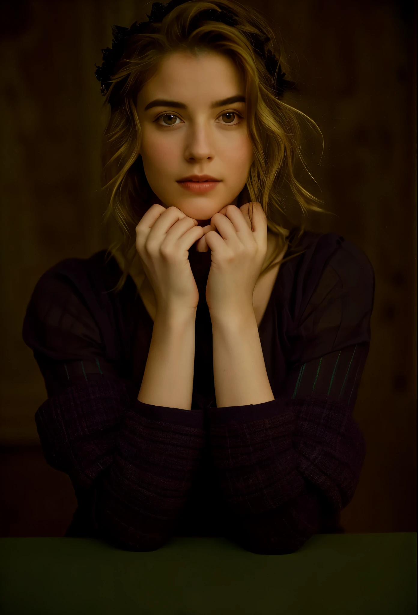 Close up of, arm anna portrait, portrait of arm anna, arm anna, Natalia Dyer, Imogen Poots, Imogen Poots paladin, arm anna as joan of arc, Imogen Poots d&D Paladin, rosy cheeks