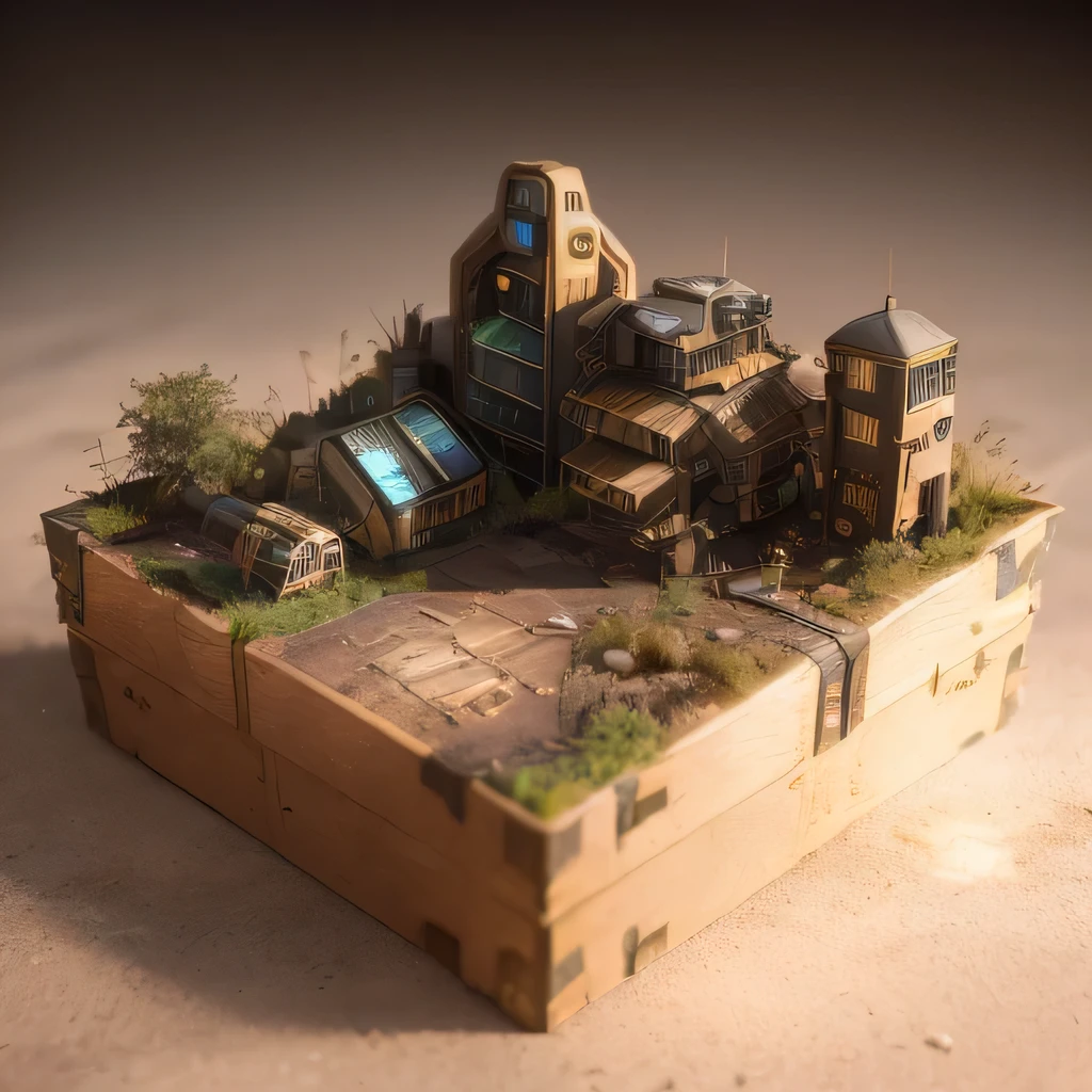3598年Mars realistic model, (split ends, original photo, best quality, masterpiece:1.4),Steampunk Cyberpunk 6820 City,(CyberpunkMars light:1.3), Mars (related to land),(in a small nature box:1.3),Isometric, small nature, landscape on foundation,landscape,