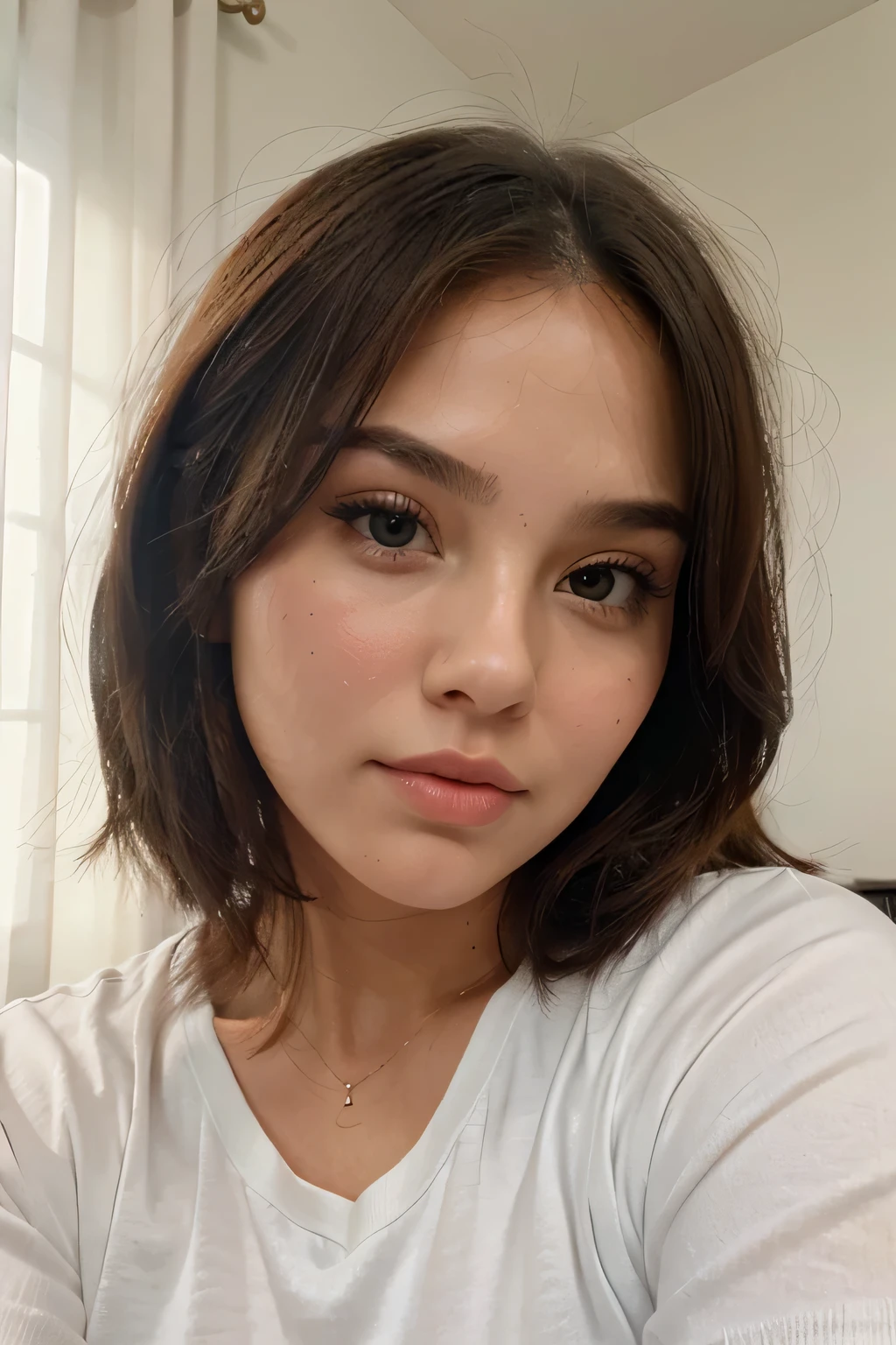 una cara de mujer, realmente belleza, labios gruesos, lindas mejillas
