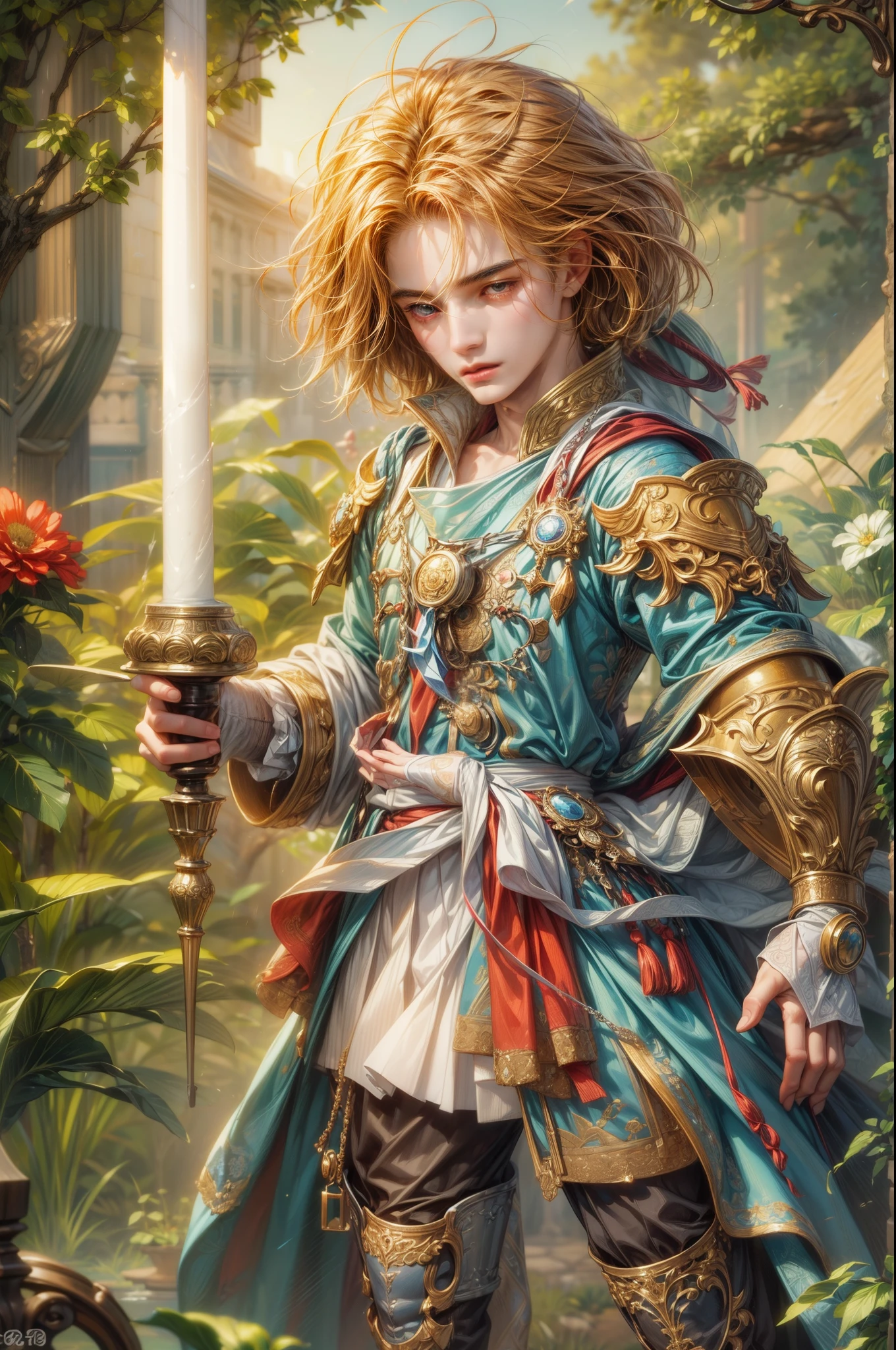 ((Best quality)), ((masterpiece)), (detailed), ((perfect face)), ((halfbody)) perfect proportions ,He is a handsome student, 18 years old, ((calm face)) detailed character , detailed scenery background