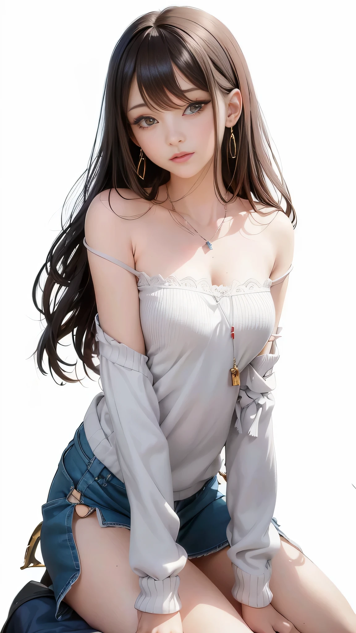 anime long hair girl and blue eyes posing for a picture, Attractive anime girl, Beautiful charming anime woman, seductive anime girl, beautiful anime girl, Realistic anime girl rendering, Beautiful seductive anime , real life anime girls, Beautiful anime woman, Seductive portrait of Tifa Lockhart, anime long hair girl, April rendering, beautiful anime girl