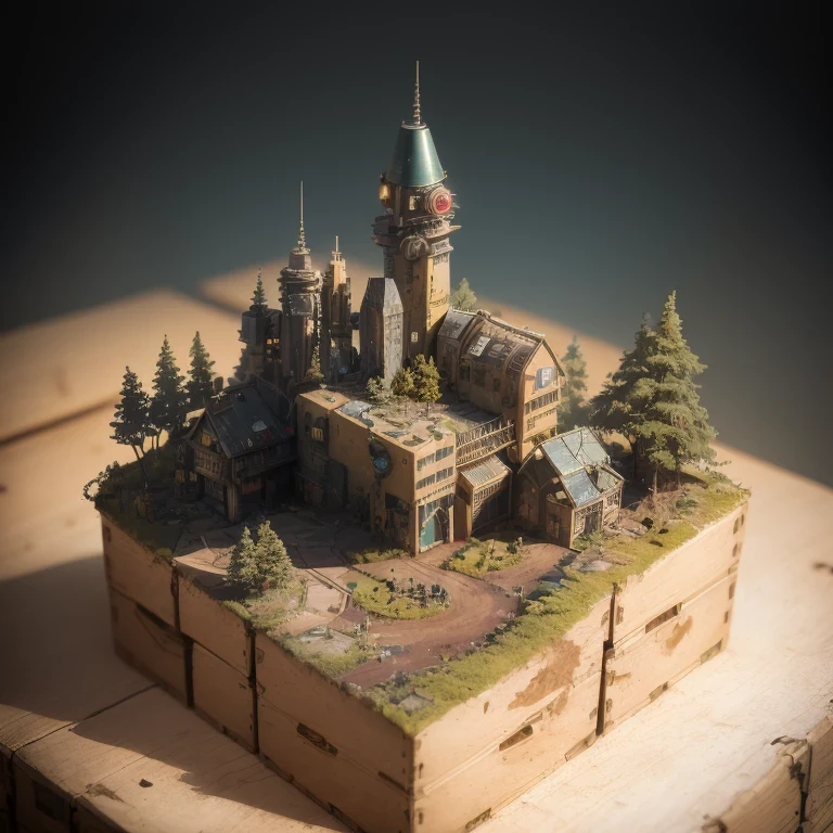 3598年Mars realistic model, (split ends, original photo, best quality, masterpiece:1.4),Steampunk Cyberpunk 6820 City,(CyberpunkMars light:1.3), Mars (related to land),(in a small nature box:1.3),Isometric, small nature, landscape on foundation,landscape,