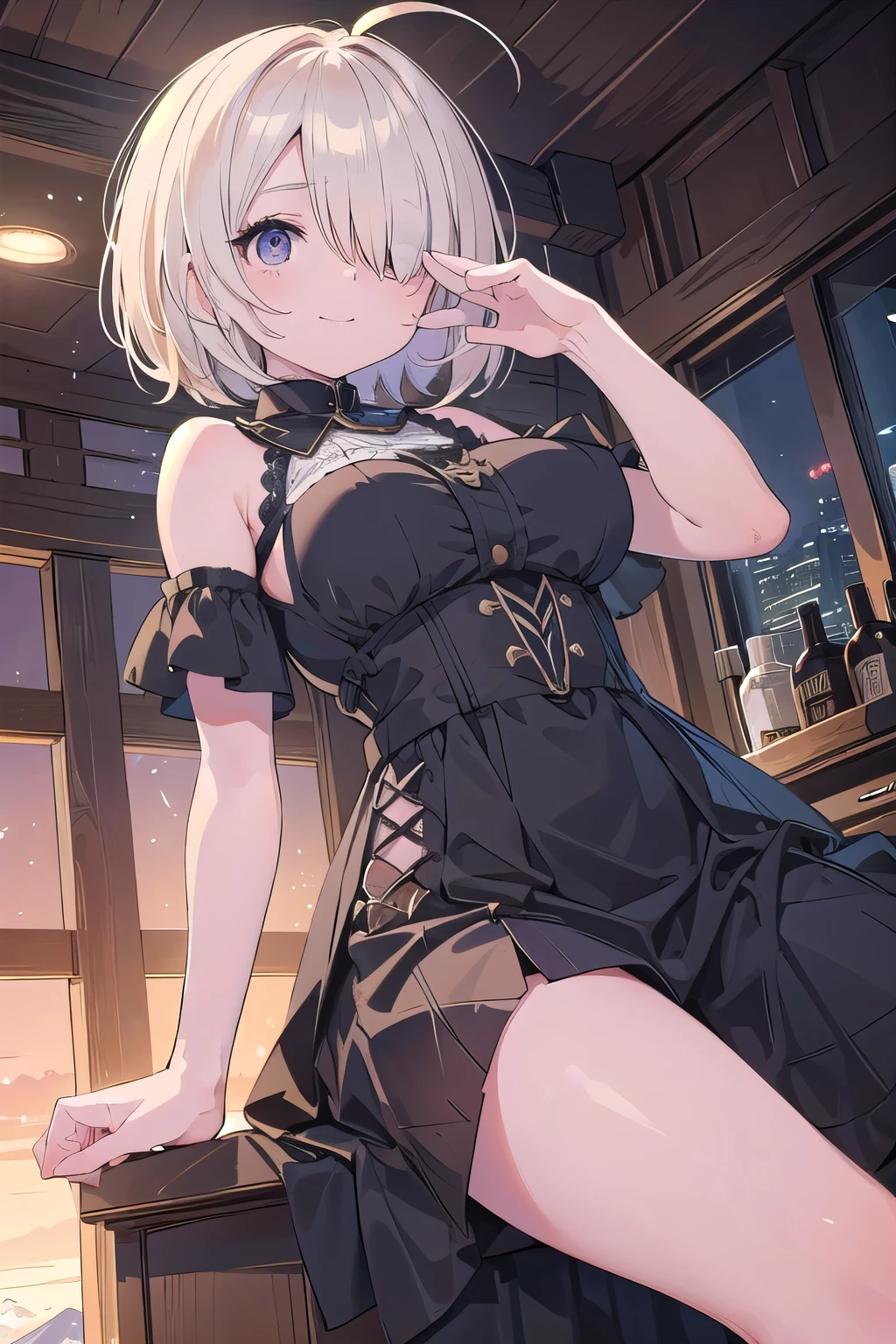 (((Masterpiece))),(((Super Detail))),(((in 8K))),(((best composition))),(((Rim lighting,Fireglow effect,deep shadow))),solo,(Hatsune Miku:1.0),Beautiful fingers,Detailed finger features,(Detailed hair features:1.7),(Dynamic and sexy bending pose:1.3),detailed facial features,detailed clothes features, (perky chest:1.1), (pointed chest:1.3), delicate beautiful face, Bright blue eyes, cute eyes, sparkling eyes, Big eyes, beautiful detailed eyes,double bun with glittering hair ornament,(super detailed glossy skin:1.3),slender body,tits,goddess smile,((with sparkling eyes and a contagious smile)),beautiful posture,have a cup of coffee,black hair, red eyes, dress, bare shoulders, jewelry, collarbone, sidelocks, hairband, earrings, indoors, off shoulder, sweater, arms behind back, plant, short hair with long locks, white hairband, off-shoulder dress, sweater dress, off-shoulder sweater, red sweater, big side hair, very long side hair,(super delicate floral pattern:1.2),seductive cleavage:1.3,beautiful glossy legs,shiny red high heels,lifting dishes with cakesd,french restaurant,hustle and bustle,rising steam,(((depth of fields)))