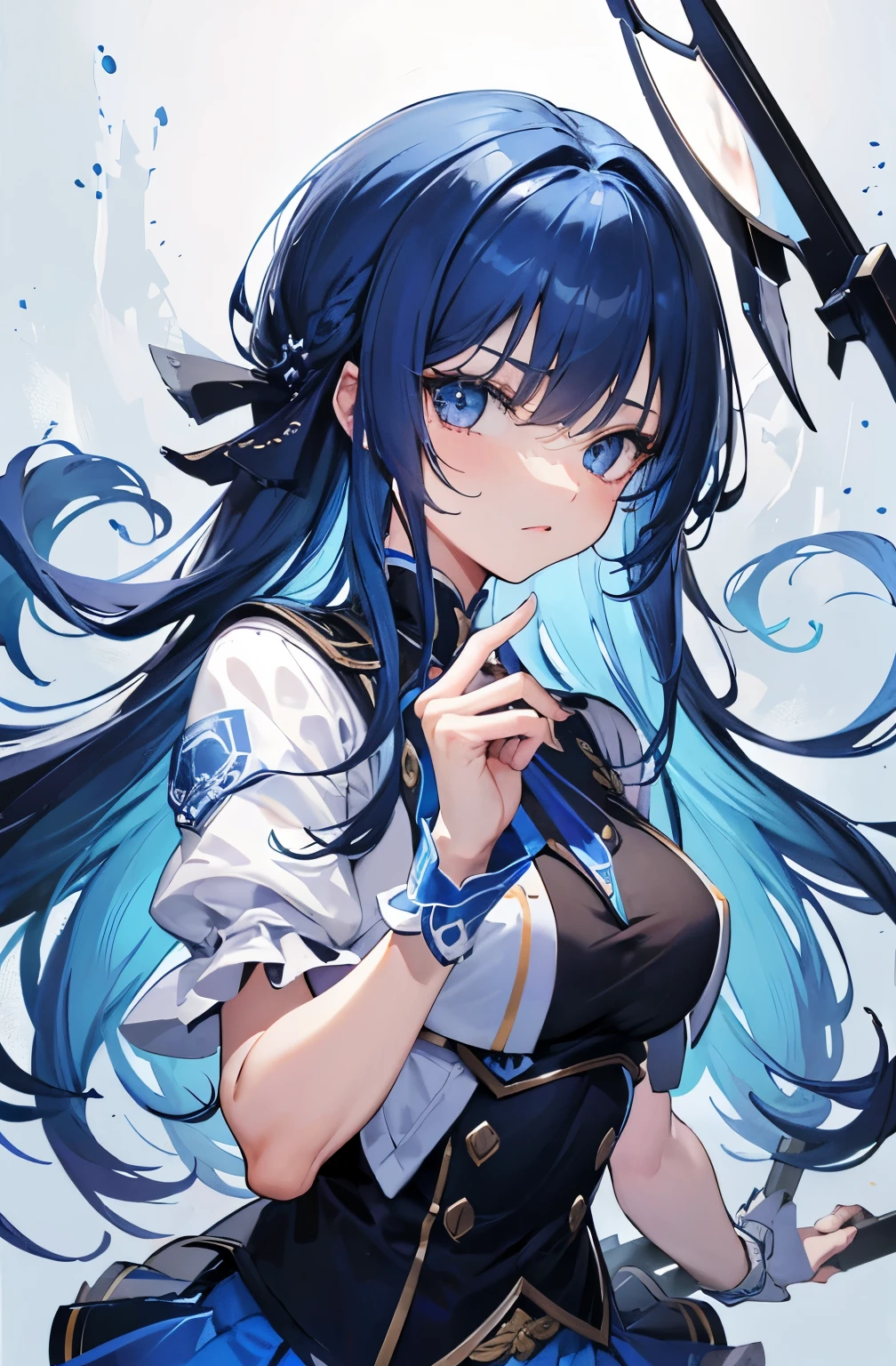 、8K, highest quality, masterpiece, super detailed、bright blue hair、medium long hair、full lips、blue eyes、cover your butt with your hands、lipstick、、whole body、uniform、square、、sticks out tongue、、、angle from below、perfect hands、detailed hands、、condescending expression、look of disdain、Provocation pose、mini skirt、