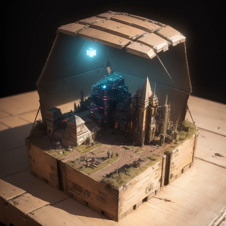 3598年Mars realistic model, (split ends, original photo, best quality, masterpiece:1.4),Steampunk Cyberpunk 6820 City,(CyberpunkMars light:1.3), Mars (related to land),(in a small nature box:1.3),Isometric, small nature, landscape on foundation,landscape,