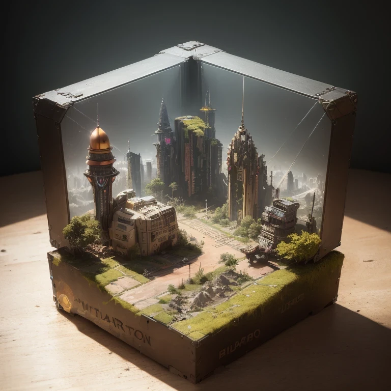 3598年Mars realistic model, (split ends, original photo, best quality, masterpiece:1.4),Steampunk Cyberpunk 6820 City,(CyberpunkMars light:1.3), Mars (related to land),(in a small nature box:1.3),Isometric, small nature, landscape on foundation,landscape,