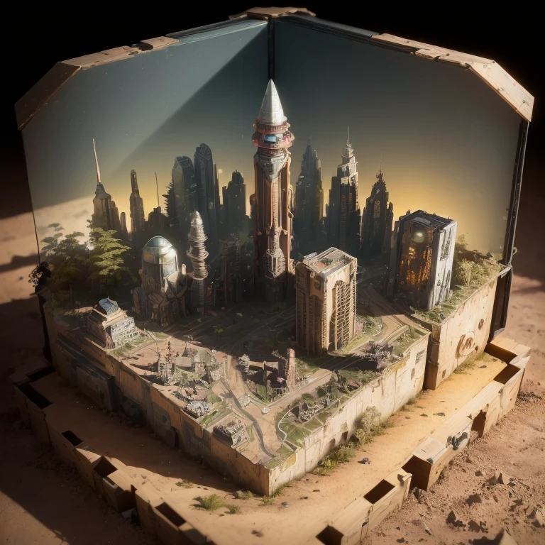 3598年Mars realistic model, (split ends, original photo, best quality, masterpiece:1.4),Steampunk Cyberpunk 6820 City,(CyberpunkMars light:1.3), Mars (related to land),(in a small nature box:1.3),Isometric, small nature, landscape on foundation,landscape,