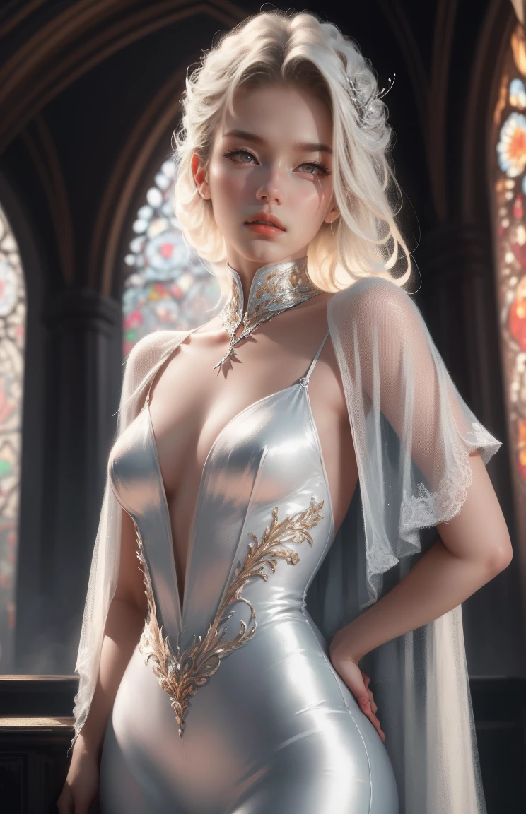 { - anatomy error}(Masterpiece - Ultra-detailed, very high resolution) Prepare to be enchanted by a true masterpiece that combines ultra-detailed art with high-resolution rendering. This work depicts a mesmerizing woman with very long blond hair (1.3) and captivating gray eyes (1.2), emanating an aura of elegance and mystery in Victorian settings. The intricate details and realistic textures invite you to explore every aspect of this enchanting composition. Woman wearing beautiful classic Victorian costume from the year 1878. Red lips. Happy face. Smiling. white (white) dress. segurando um livro, dynamic poses. Get ready to dive into a world where beauty and craftsmanship merge perfectly.