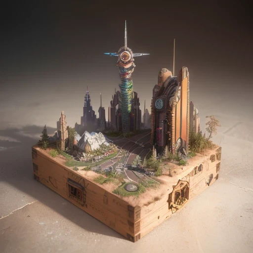 3598年Mars realistic model, (split ends, original photo, best quality, masterpiece:1.4),Steampunk Cyberpunk 6820 City,(CyberpunkMars light:1.3), Mars (related to land),(in a small nature box:1.3),Isometric, small nature, landscape on foundation,landscape,