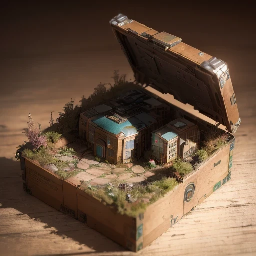 3598年Mars realistic model, (split ends, original photo, best quality, masterpiece:1.4),Steampunk Cyberpunk 6820 City,(CyberpunkMars light:1.3), Mars (related to land),(in a small nature box:1.3),Isometric, small nature, landscape on foundation,landscape,