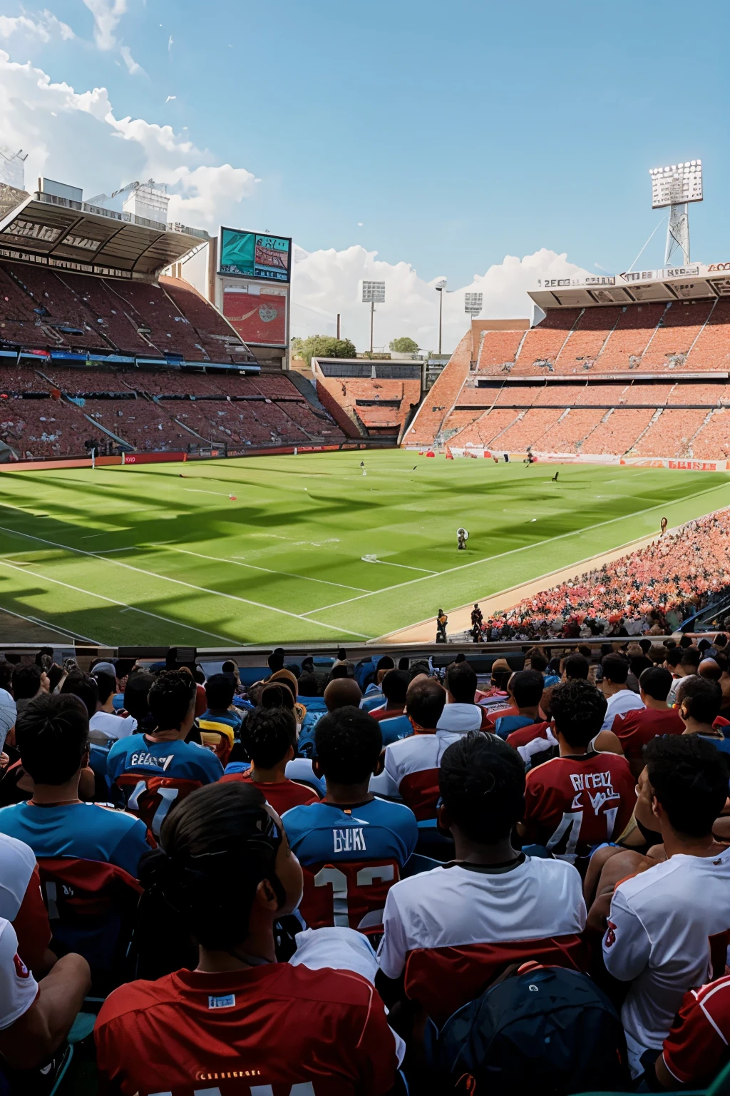 Image of a crowded and vibrant football stadium