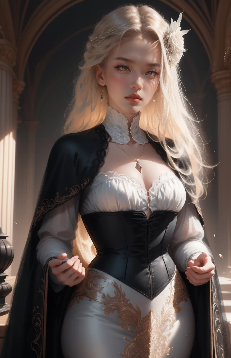 { - anatomy error}(Masterpiece - Ultra-detailed, very high resolution) Prepare to be enchanted by a true masterpiece that combines ultra-detailed art with high-resolution rendering. This work depicts a mesmerizing woman with very long blond hair (1.3) and captivating gray eyes (1.2), emanating an aura of elegance and mystery in Victorian settings. The intricate details and realistic textures invite you to explore every aspect of this enchanting composition. Woman wearing beautiful classic Victorian costume from the year 1878. Red lips. Happy face. Smiling. white (white) dress. segurando um livro, dynamic poses. Get ready to dive into a world where beauty and craftsmanship merge perfectly.