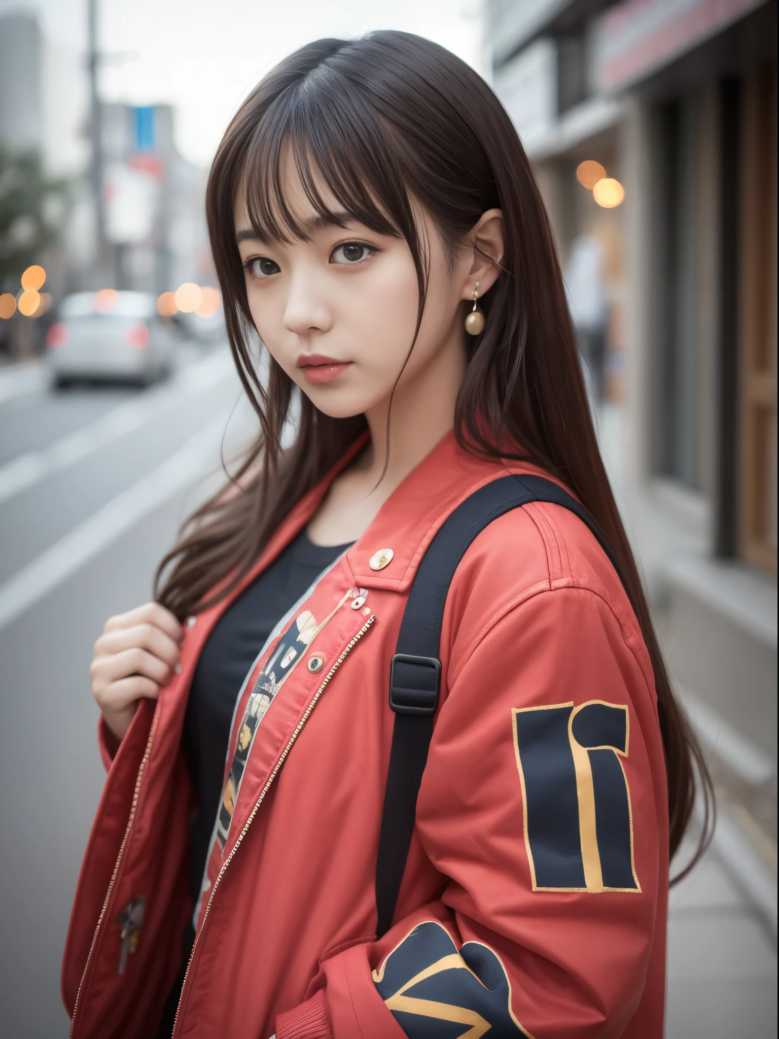 japanese woman 16age bad girl perfect cute face special attack uniform Tokyo cityscape highest quality 8K real realistic