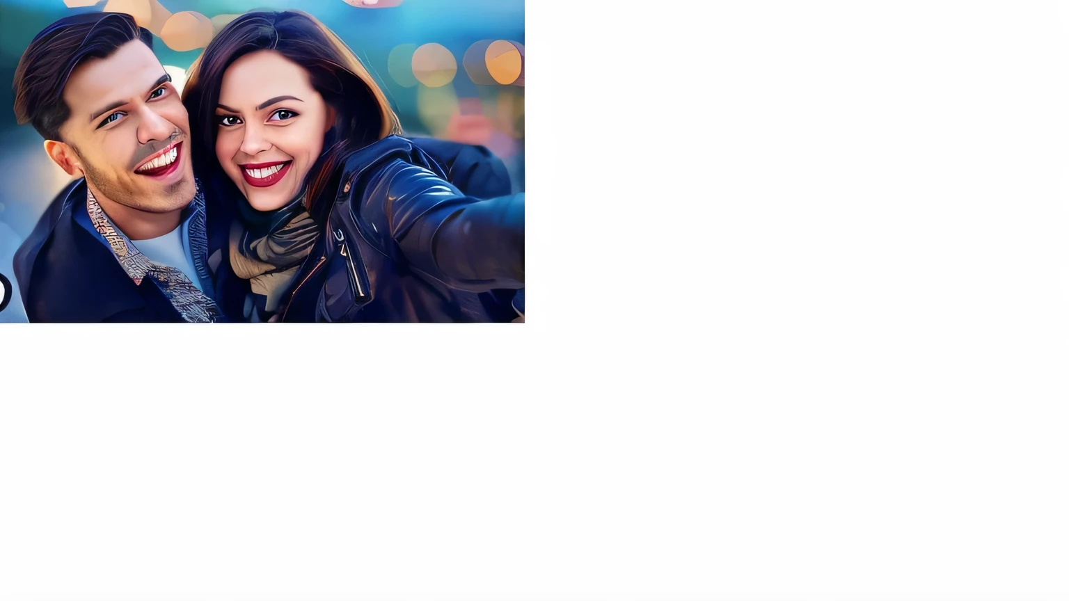 there is a man and a woman taking a selfie together, fondo borroso, 12 megapixels, imagen del anuncio, foto de perfil, 22 Megapixels, Retrato de moda photo, Excellent resolution, Retrato de moda, 2 0 megapixels, 20 megapixels, expressing joy, F / 2 0, Corinne's Day, desenfoque de fondo, sonrisa radiante. tiro ultra amplio