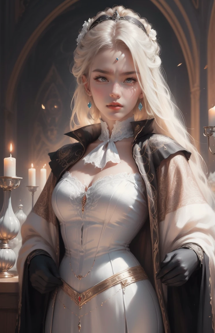 { - anatomy error}(Masterpiece - Ultra-detailed, very high resolution) Prepare to be enchanted by a true masterpiece that combines ultra-detailed art with high-resolution rendering. This work depicts a mesmerizing woman with very long blond hair (1.3) and captivating gray eyes (1.2), emanating an aura of elegance and mystery in Victorian settings. The intricate details and realistic textures invite you to explore every aspect of this enchanting composition. Woman wearing beautiful classic Victorian costume from the year 1878. Red lips. Happy face. Smiling. white (white) dress. de costas, looking back, com o queixo recostado ao ombro, dynamic poses. Get ready to dive into a world where beauty and craftsmanship merge perfectly.