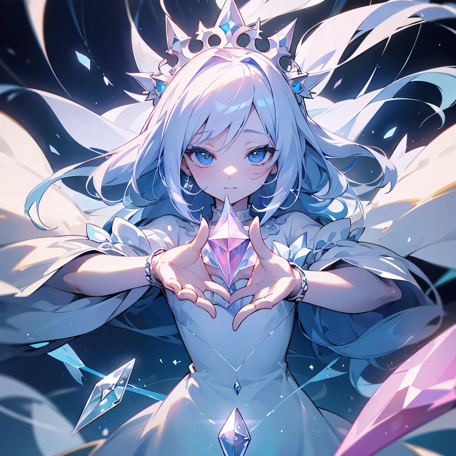 diamond、personification、Eternal bonds、Innocence、whole body visible、king of gems、unchanging love、Colorless and transparent、detailed hands