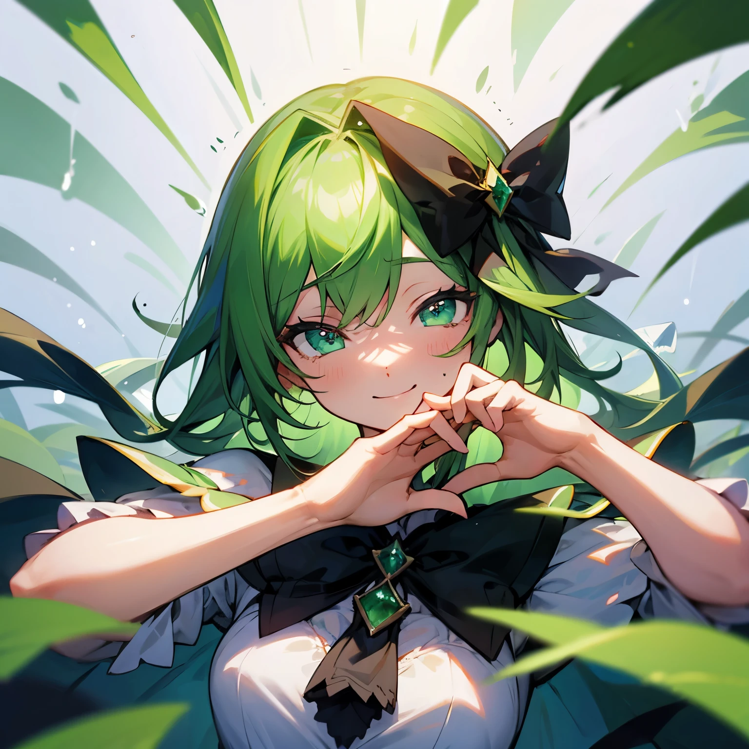 emerald、personification、気品あるemeraldグリーン、happiness、Lucky、hope、detailed hands