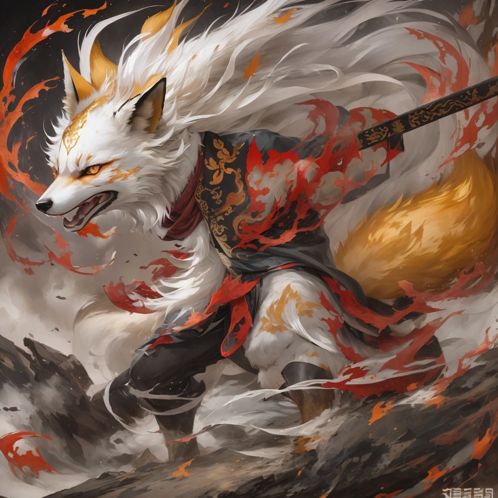 Nine-tailed fox 32k,red and white仙魔界, Chance encounter with Liu Hanshu, He saw his old self in him, Decided to accept him as a disciple, teach him how to protect himself, But because of the hidden star map, Phoenix and the Liu family、Jade Sword Sect builds relationships, Beginning with the death of Liu Hanshu, Qin Yu embarked on the road of confrontation with powerful enemies, work hard, make yourself stronger, Stick to your core path of justice, (nine-tailed fox)eyes full of anger,red and whitenine-tailed fox握緊了拳頭,dash forward,Give the opponent a fatal blow,full body lesbian,Full body nine-tailed fox male mage 32k(傑作canyon超HD)Phoenix(canyon)climb the streets, explosion scene(nine-tailed fox), (dragon), nine-tailed fox憤怒的戰鬥姿態, looking at the ground, batik linen headscarf, 中國red and white圖案長袖服裝, canyonred and whitenine-tailed fox(abstract acrylic splash:1.2)red and white(realistically:1.4),black hair,flour fluttering,rainbow background, high resolution, detail, RAW photos, Sharp Re, Nikon D850 film photo by Jefferies Lee 4 Kodak Portra 400 camera F1.6 guns, colorful, Ultra-realistic and vivid textures, dramatic lighting, Unreal Engine Art Station Trend, Sinest 800,red and white飄逸的霧氣,(((叢林canyon)))The injured line up in the street(OK)climb the streets,Movie Master Instant Image Quality(masterpiece,HD,Ultra high quality,32k) (linen batik scarf), fighting stance, looking at the ground, Linen bandana, 中國nine-tailed fox圖案長袖服裝, 早上的nine-tailed fox(Abstract gouache splash:1.2), dark clouds lightning background,sprinkling