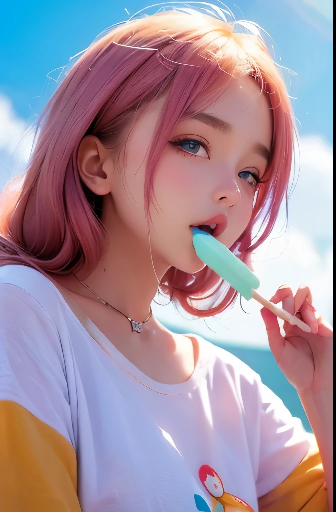 masterpiece,best qualtiy,1girl,popsicle,popsicle_licking,blush,tongue