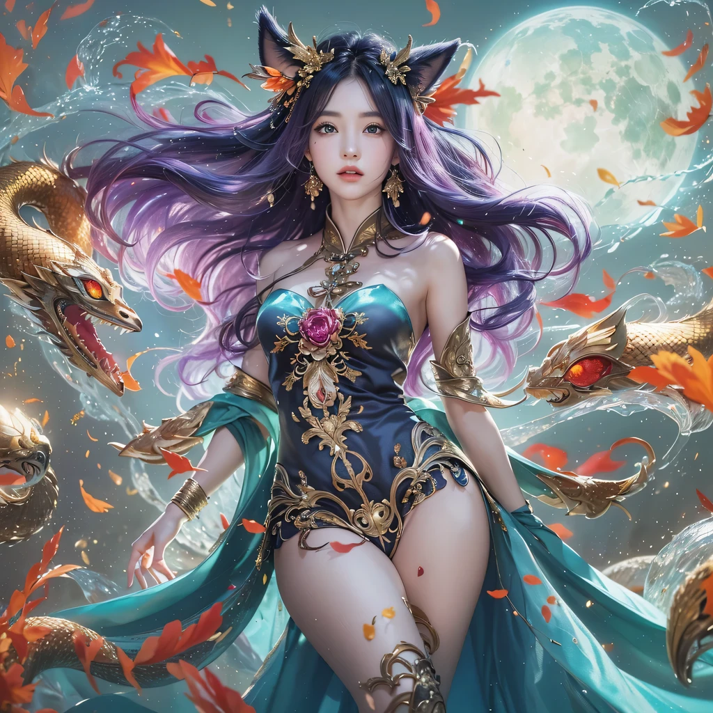 Feitian Nine Tails Light Blue Celestial Master Flame Hairy Fox Star,novel,Torch Night Black Gold Orange Snake Print Silk Trousers,Rouge Diamond Tulle Sheer Lizard Print,Fat girl flying in space in the snow 1:900 miniatures,Front view,pure transparency,put on boxing gloves,Wear gold-framed reflective sunglasses,Panoramic super wide angle,very happy,Authentic and delicate texture,Strong visual impact,Super detailed,dream girl,delicate face型,beautiful eyes,Hair floating in the air, Cherry style,Zhou Xiaotong,crystal clear,Good sense of perspective,Light and shadow effects,16K smooth,surface reflected light,flowing black hair,Water Goddess 32K,complicated,grace,Very detailed,magnificent,digital photography,Autumn Cowboy Shooting,Surrealism,broken ruby,defeat magic,Water magic entanglement,(masterpiece,movie lighting,beautiful eyes:1.2),high dynamic range,void 5 energy storm,(china 1 girl,black eyes:1.5),rouge skin,glowing skin,(sit on stone:1.5),delicate face,black hair,Put on gorgeous golden armor,take off shoulders,,short skirt,beautiful golden armor,it'It's raining,beautiful big breasts,looking at the audience,Turn your back to the camera,masterpiece,side,side人像特写鹅粉黄 blue colors,enamel,agate,A flesh-colored world,Blood Blue Girl 32K(tmasterpiece,HD,Aoyama Pond,Ultra high quality,32)long flowing bright blue hair,blood pool,Ziddink, a color,Grumpy (After greeting), (Linen scarf), fighting stance, looking at the ground, Goose pink long hair, Floating bright blue, Fire cloud gold headdress, Chinese long-sleeved gold silk burgundy garment, (Abstract metaverse splash:1.2), White background,Peony flower vitality protector(粉realisticlying:1.4),bright purple hair,Smoke on the road,The background is very pure, high resolution, detail, RAW photos, Sharp Re, Nikon D850 film photo by Jefferies Lee 4 Kodak Portra 400 camera F1.6 guns, Rich pink shade, Ultra-realistic and vivid textures, dramatic lighting, Unreal Engine Art Station Trend, Sinest Powder 800,一个有着long flowing bright blue hair的女孩,Huge colorful bubbles鹅粉黄