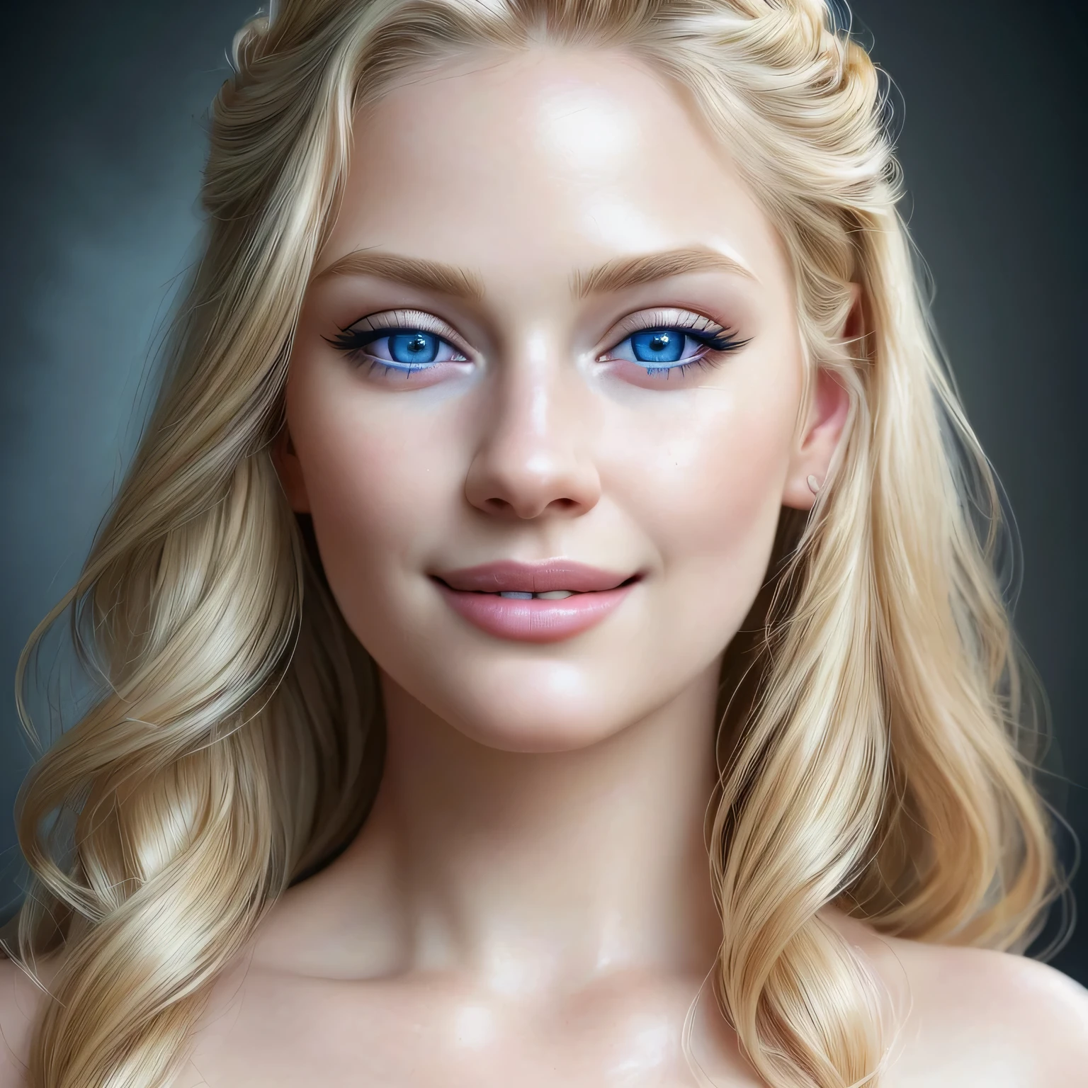 (best quality,4k,8k,highres,masterpiece:1.2), ultra-detailed, (realistic,photorealistic,photo-realistic:1.37), beautiful detailed eyes, beautiful detailed lips, extremely detailed eyes and face, long eyelashes, blonde hair flowing, blue eyes shining, joyful smile, captivating portrait, soft lighting, natural expression