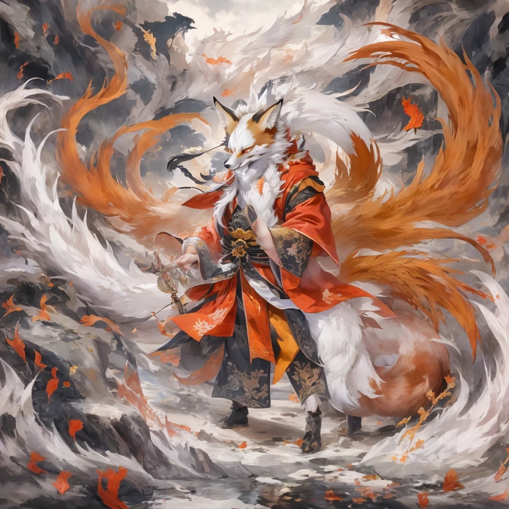 Nine-tailed fox 32k，red and white仙魔界, Chance encounter with Liu Hanshu, He saw his old self in him, Decided to accept him as a disciple, teach him how to protect himself, But because of the hidden star map, Phoenix and the Liu family、Jade Sword Sect builds relationships, Beginning with the death of Liu Hanshu, Qin Yu embarked on the road of confrontation with powerful enemies, work hard, make yourself stronger, Stick to your core path of justice, （nine-tailed fox）eyes full of anger，red and whitenine-tailed fox握緊了拳頭，dash forward，Give the opponent a fatal blow，full body lesbian，Full body nine-tailed fox male mage 32k（傑作canyon超HD）Phoenix（canyon）climb the streets， explosion scene（nine-tailed fox）， （dragon）， nine-tailed fox憤怒的戰鬥姿態， looking at the ground， batik linen headscarf， 中國red and white圖案長袖服裝， canyonred and whitenine-tailed fox（abstract acrylic splash：1.2）red and white（realistically：1.4），black hair，flour fluttering，rainbow background， high resolution， detail， RAW photos， Sharp Re， Nikon D850 film photo by Jefferies Lee 4 Kodak Portra 400 camera F1.6 guns, colorful, Ultra-realistic and vivid textures, dramatic lighting, Unreal Engine Art Station Trend, Sinest 800，red and white飄逸的霧氣,（（（叢林canyon）））The injured line up in the street（OK）climb the streets，Movie Master Instant Image Quality（masterpiece，HD，Ultra high quality，32k） （linen batik scarf）， fighting stance， looking at the ground， Linen bandana， 中國nine-tailed fox圖案長袖服裝， 早上的nine-tailed fox（Abstract gouache splash：1.2）， dark clouds lightning background，sprinkling