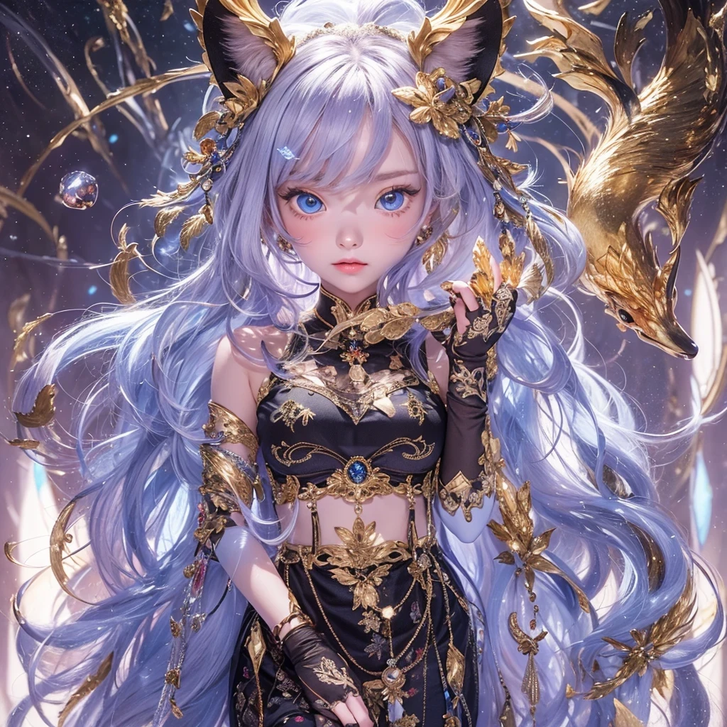 Feitian Nine Tails Light Blue Celestial Master Flame Hairy Fox Star，novel，Torch Night Black Gold Orange Snake Print Silk Trousers，Rouge Diamond Tulle Sheer Lizard Print，Fat girl flying in space in the snow 1:900 miniatures，Front view，pure transparency，put on boxing gloves，Wear gold-framed reflective sunglasses，Panoramic super wide angle，very happy，Authentic and delicate texture，Strong visual impact，Super detailed，dream girl，delicate face型，beautiful eyes，Hair floating in the air， Cherry style，Zhou Xiaotong，crystal clear，Good sense of perspective，Light and shadow effects，16K smooth，surface reflected light，flowing black hair，Water Goddess 32K，complicated，grace，Very detailed，magnificent，digital photography，Autumn Cowboy Shooting，Surrealism，broken ruby，defeat magic，Water magic entanglement，（masterpiece，movie lighting，beautiful eyes：1.2），high dynamic range，void 5 energy storm，(china 1 girl，black eyes:1.5），rouge skin，glowing skin，(sit on stone：1.5），delicate face，black hair，Put on gorgeous golden armor，take off shoulders，，short skirt，beautiful golden armor，it&#39;It&#39;s raining，beautiful big breasts，looking at the audience，Turn your back to the camera，masterpiece，side,side portrait close-up