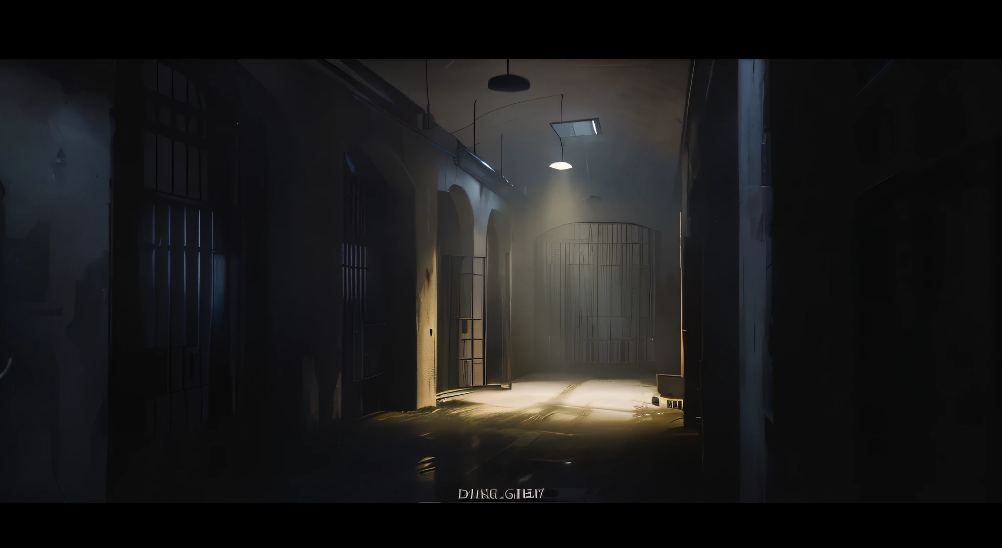 there is a dark hallway with a light shining through the window, dramatic lighting. concept art, gloomy cinematic lighting, photorealistic dark concept art, dramatic lighting render, detailed textures and lighting, detailed lighting and textures, cinematic atmospheric lighting, cinematic gritty lighting, unreal engine render concept art, detailed atmospheric and gritty, james gurney cinematic lighting, atmospheric render, moody cinematic lighting