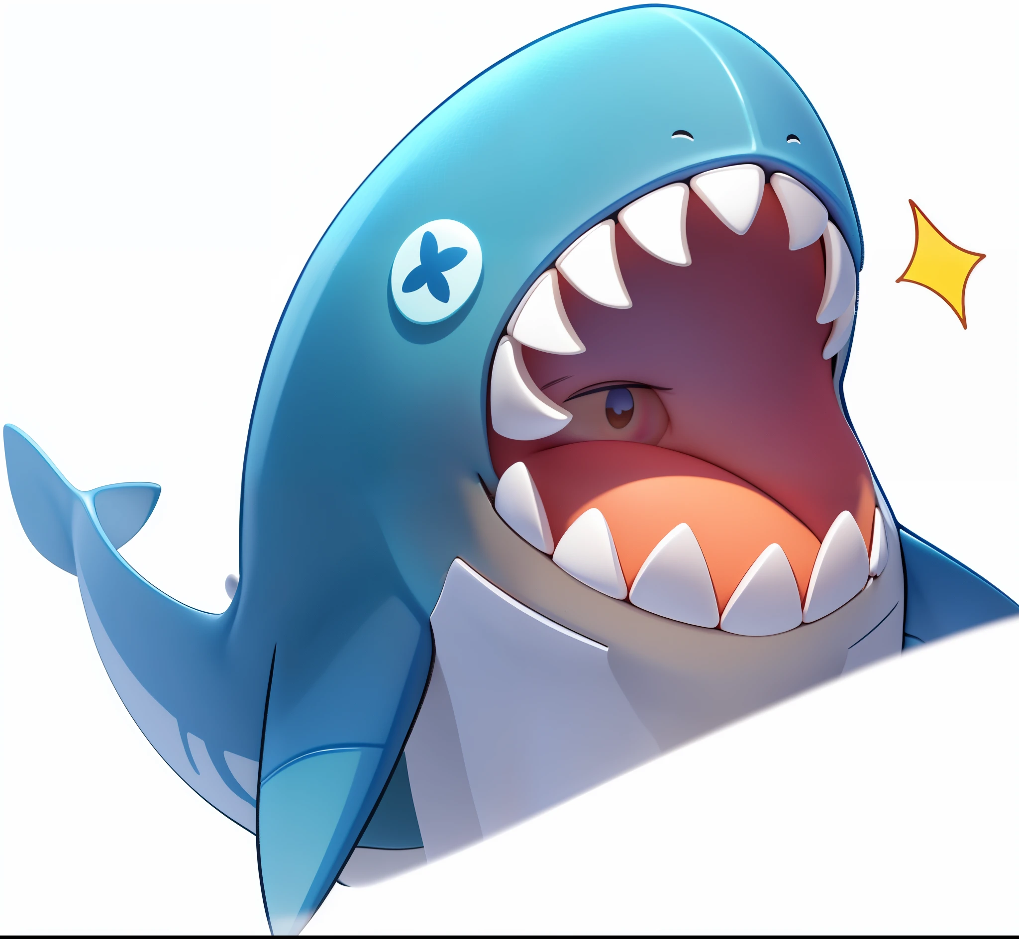 (masterpiece), (best quality), (Super detailed), (whole body: 1.2), A blue whale chibi, cute的, Blue whale,Open your mouth wide,cute的动物,Anthropomorphic dizzy eyes,cute,SD dolls, 3D clay rendering, White background, (Beautiful and delicate face), (beautiful details eyes),stylized anime, Very detailed characters, advanced digital 赤壁 art, anime stylization, Works of art in the Guvez style, Anime cute art style, cute的角色, plan, portrait of little person, Produced by Anime Painter Studio, A blue whale chibi, cute的, Blue whale,Open your mouth wide,