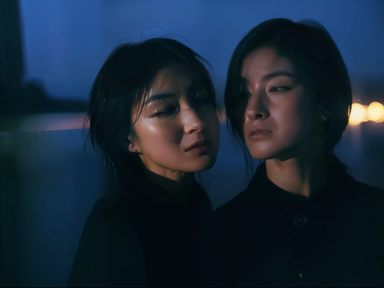 night drive、 inaudible "I love you" lips Close your ears and listen to what they think Drowning Rain Highway