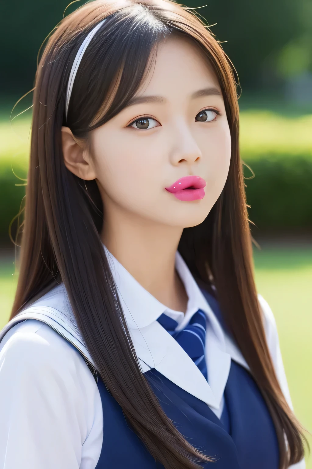 Pink lower lip