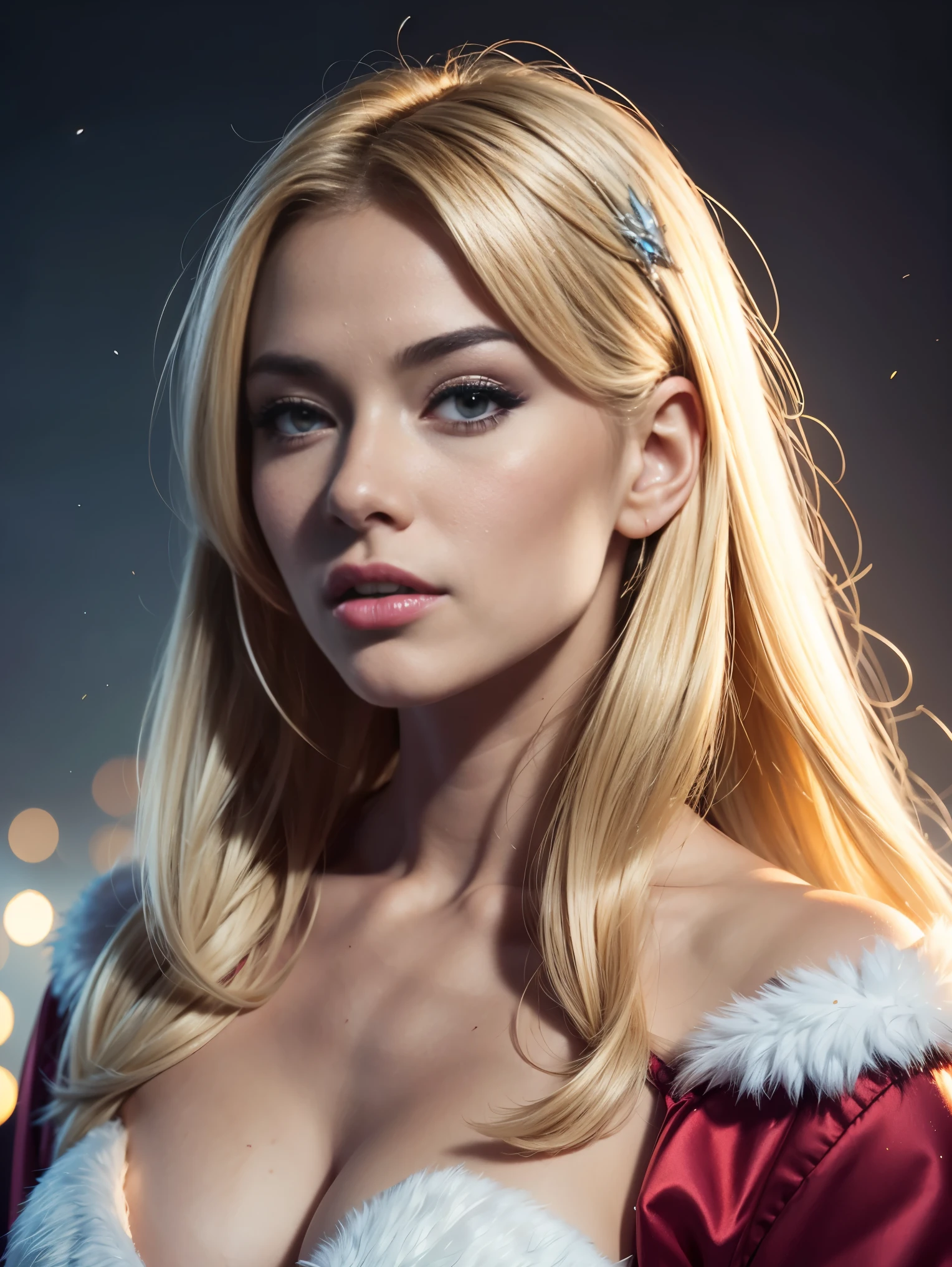 a gorgeous European blonde woman, age 23, she is a men magazine model, dressed as a santa claus, ig model | artgerm, extremely detailed artgerm, trending on cgstation, artgerm on artstation pixiv, :: rossdraws, ross tran 8 k, rossdraws 1. 0, rossdraws global illumination, 8k artgerm bokeh, rossdraws digital painting