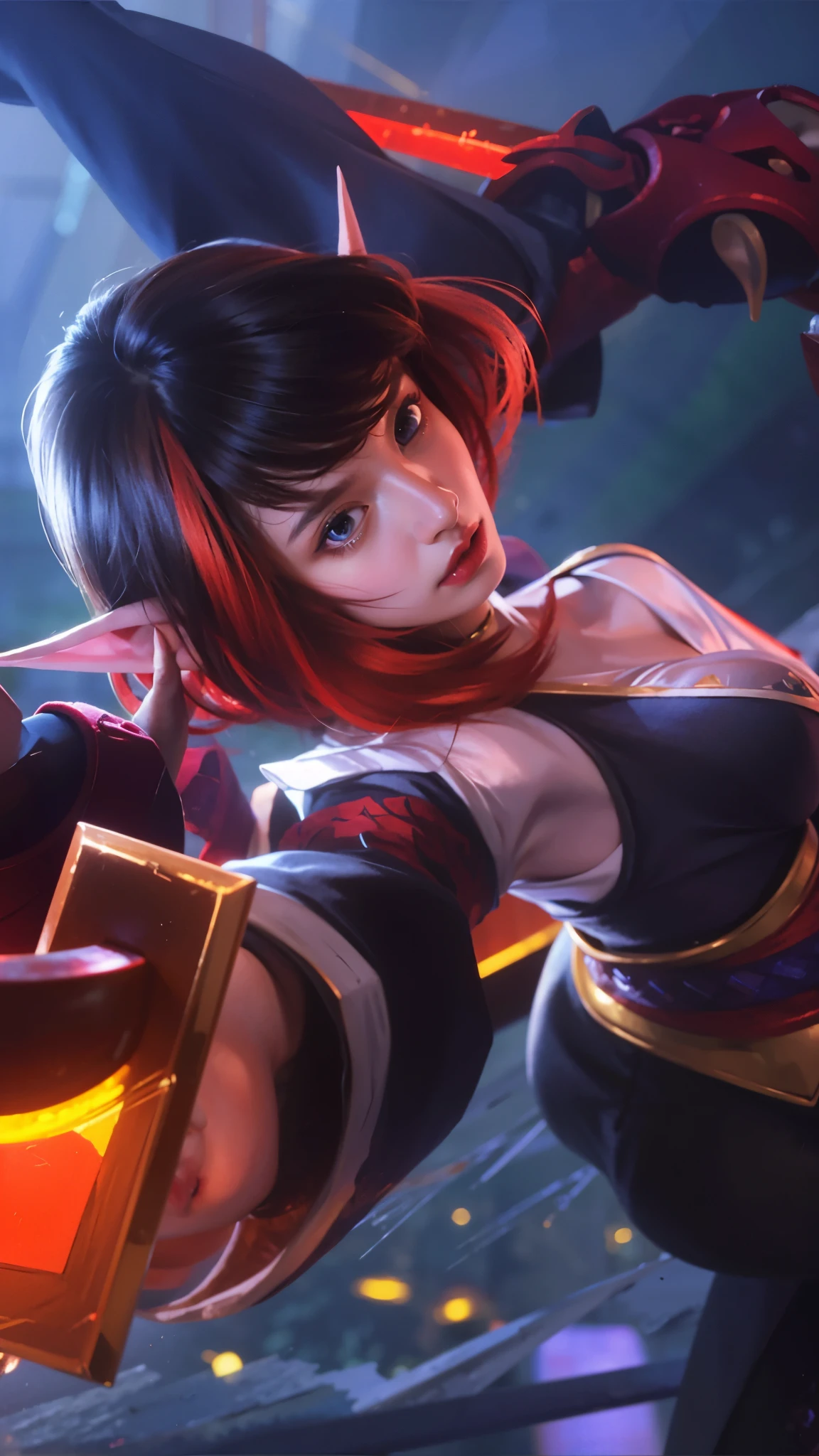 (photorealistic:1.4), best quality, masterpiece, ultra high res, 1girl, (detailed face:1.2), (detailed eyes:1.2), (detailed hair:1.2), (detailed clothes:1.2), 4k, (detailed color:1.2), elf ear,