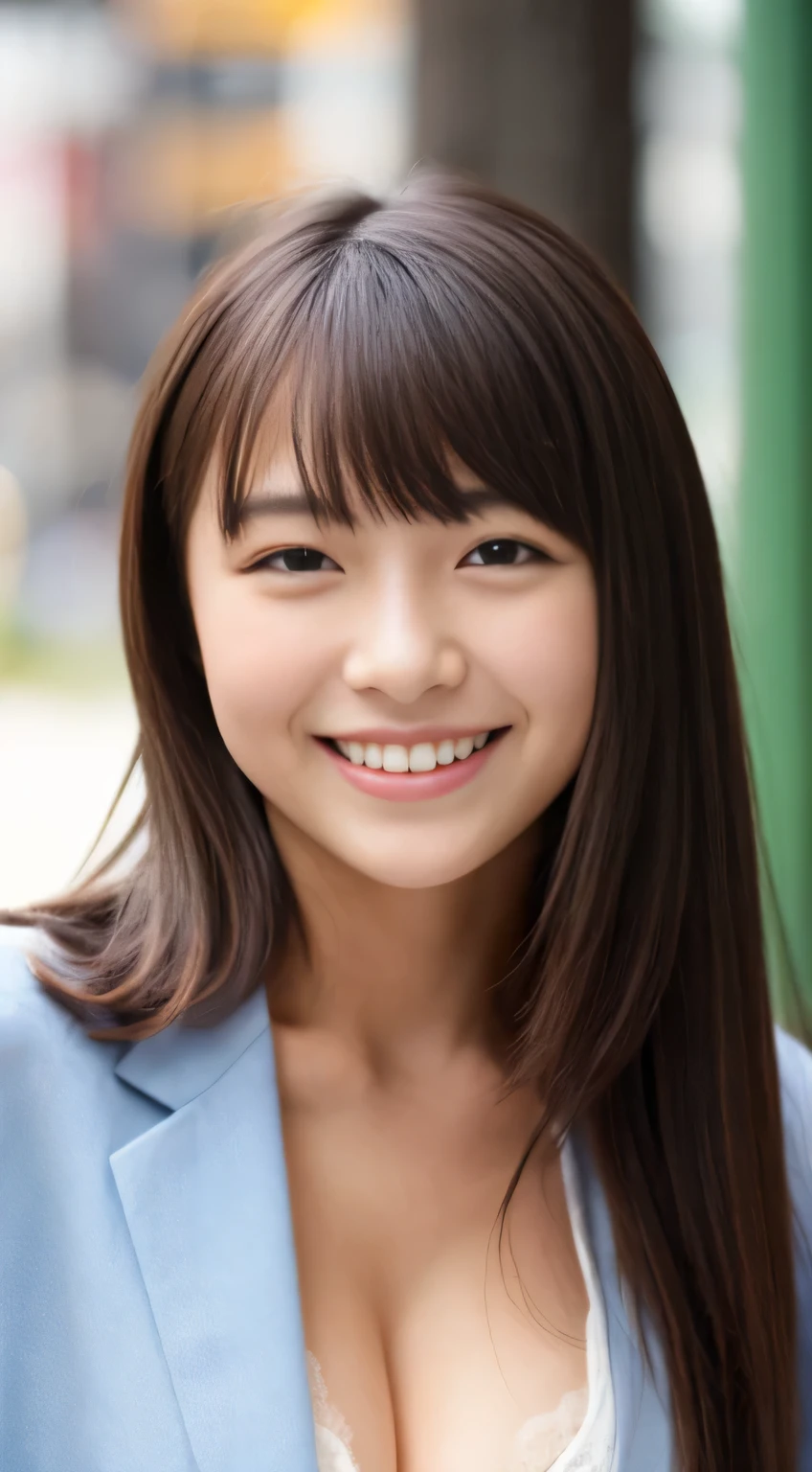 Japanese ),((beautiful girl)),cleavage,An expression that imagines something pleasant:1.2,(perfect body beauty:1.2),((perfect body)),(shy smile),beautiful teeth,