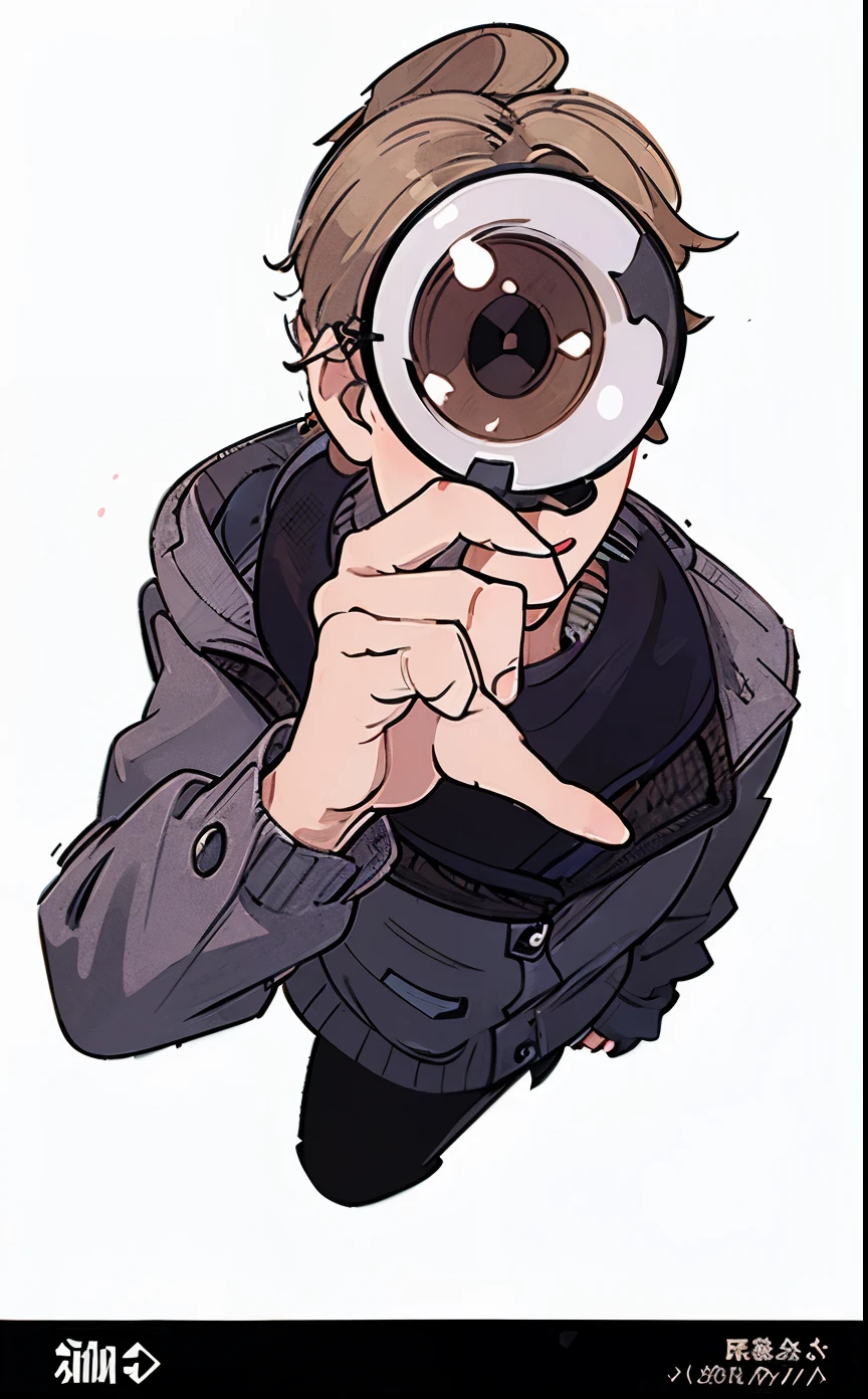 Student focucing on magnifying glass