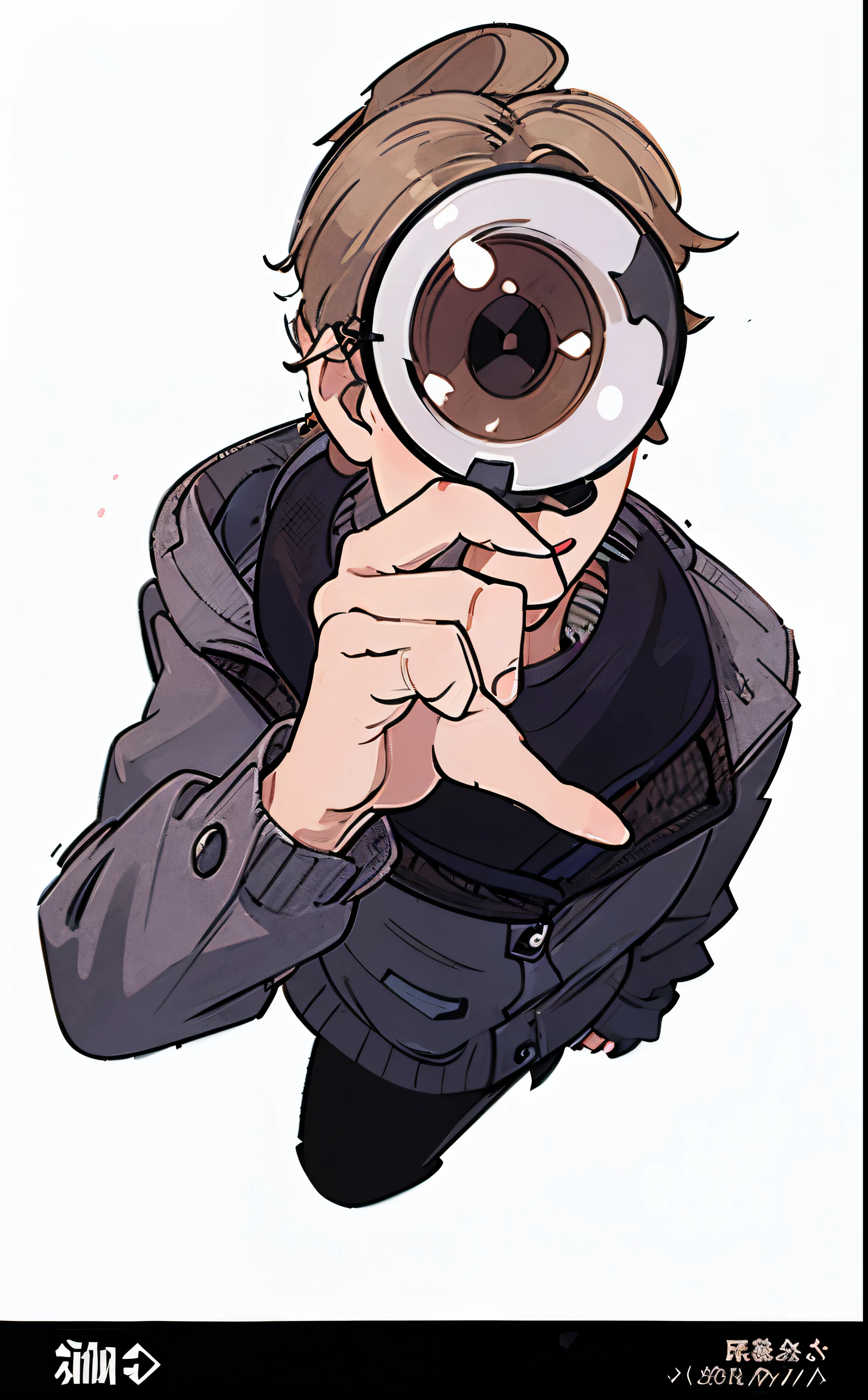 Student focucing on magnifying glass