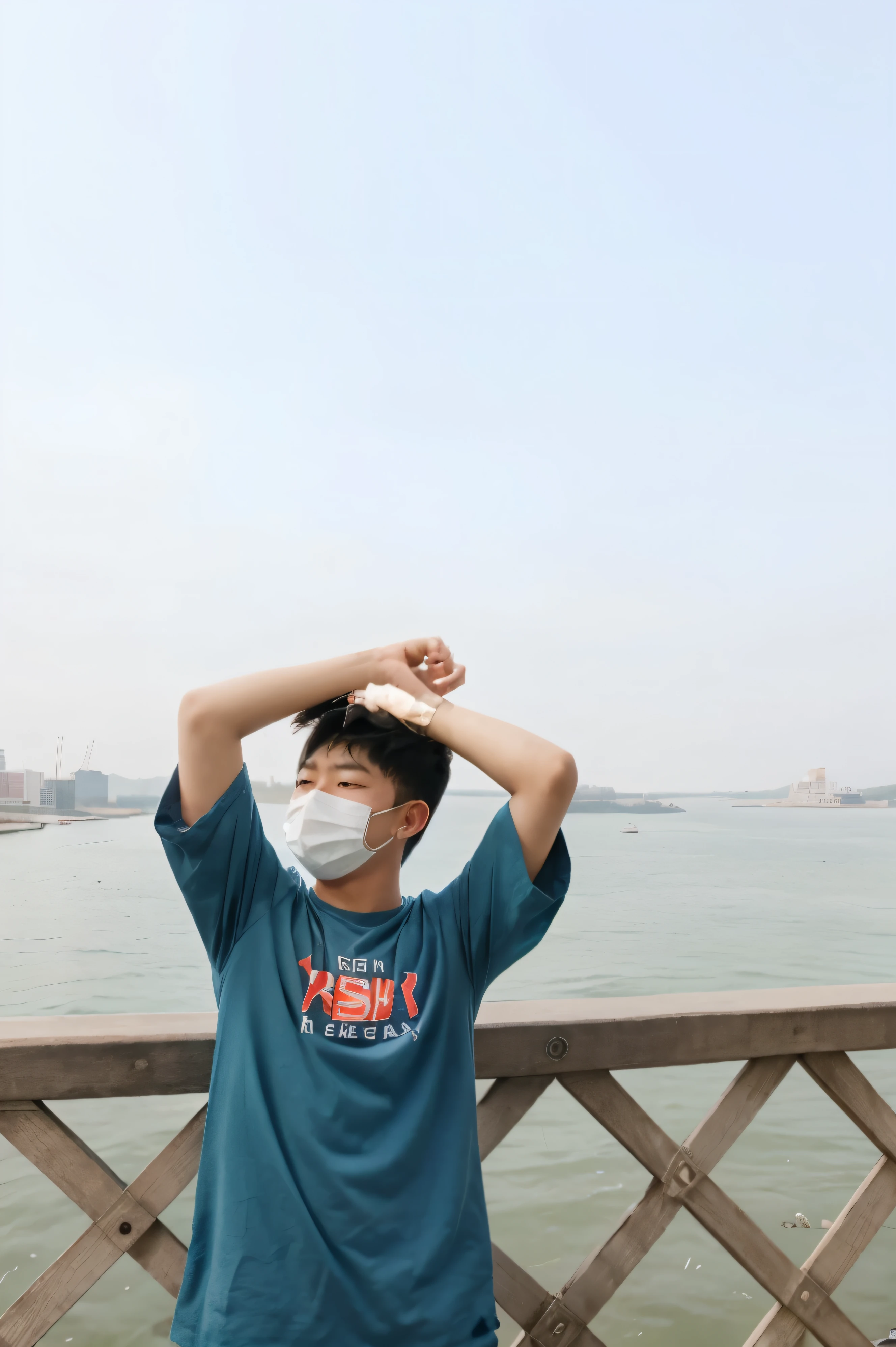 A cute Korean boy age 16 years old, professional bokeh lighting, originalistic, and cinematic, unity 8 ke wallpaper, extremely high retaild face with mask