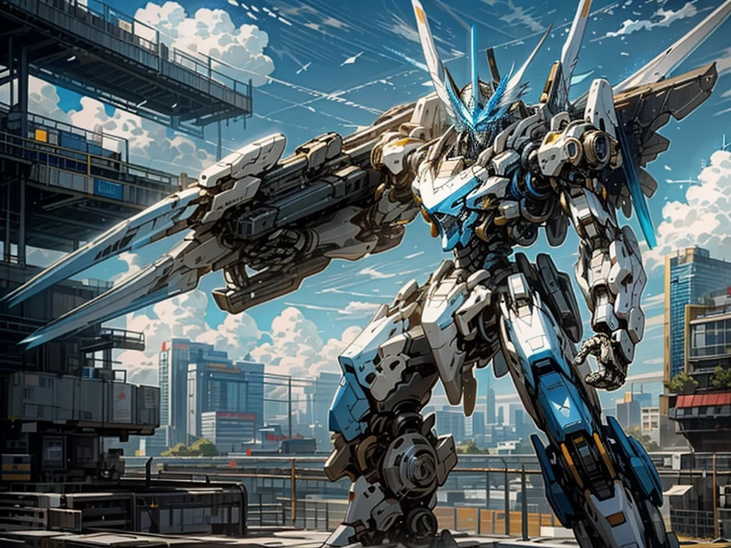 Girl anime in mecha suit, Anime girl mecha, Digital Art Cyberpunk Animation, 8k, Mecha net armor girl, back corner