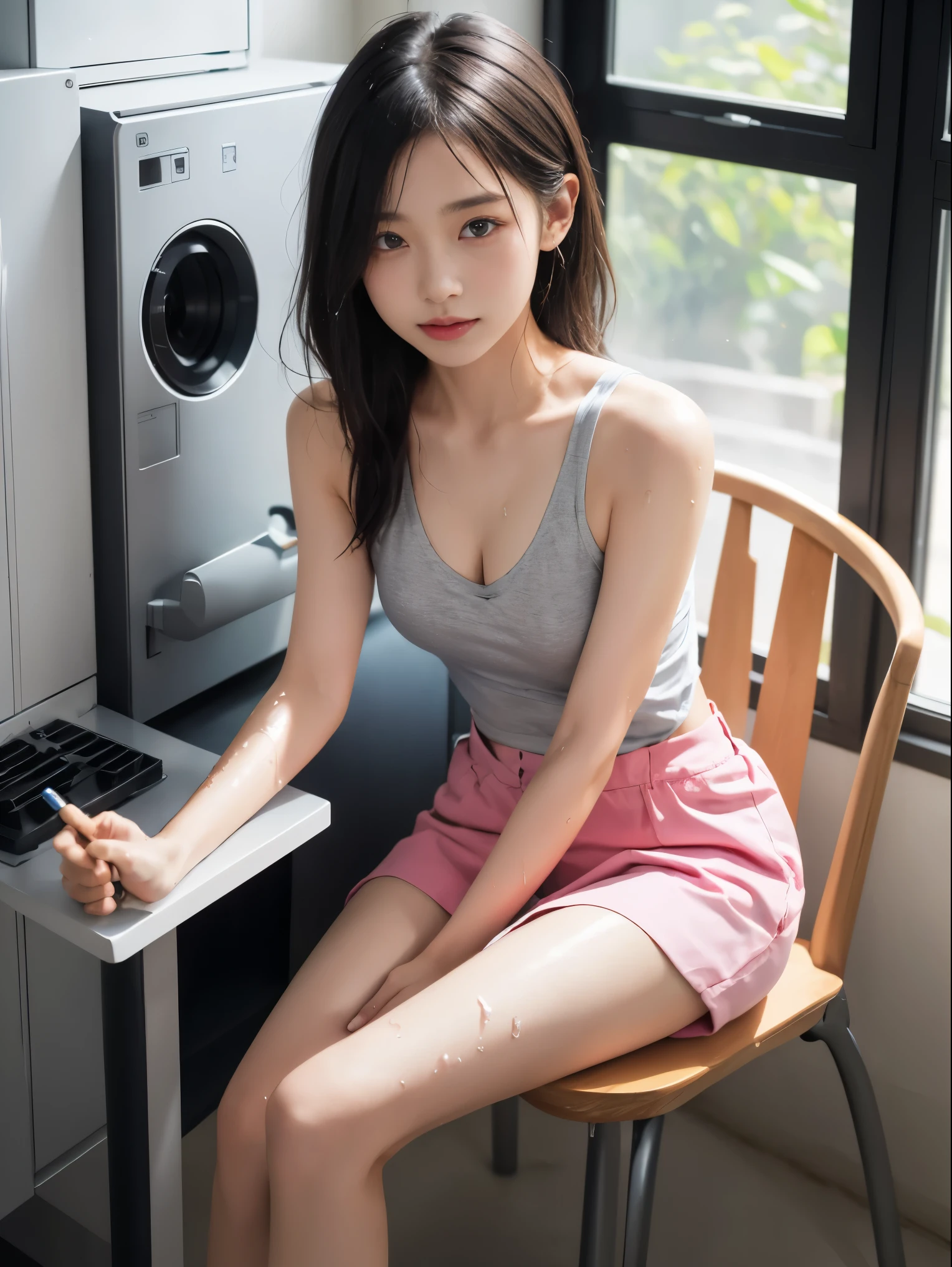 (Large breast:1.4),(compete swimsuit:1.4),(Best quality,masterpiece,ultra high res,(photorealistic:1.4),1girl,(16 years old:1.4),