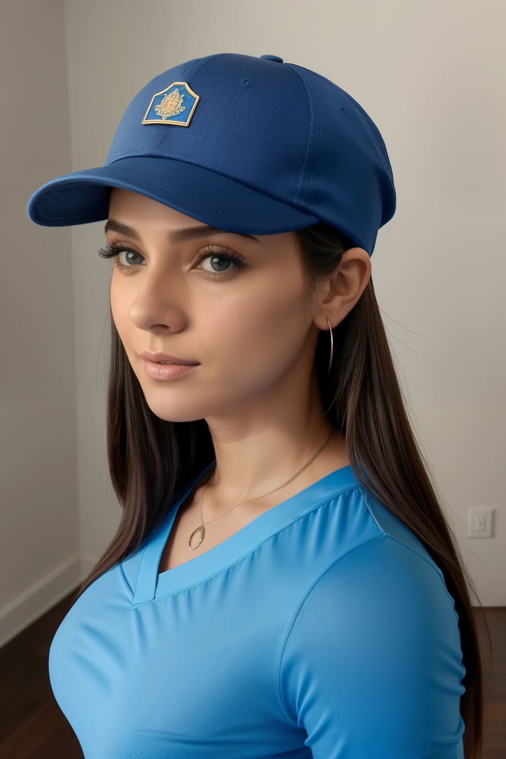Foto RAW em sequences, uma fotos de uma mulher, ((capable head and blue shirt, minigosta muito perdida)), symmetrical proportions, ((foto super realista)), TikTok, lembra Laura Barriales, fotomanipulada, transmitida na Twitch, inspirada em Emerson Silva, cabelos until asterisk, meio altamente avaliada, extremamente atraente.
This photo sequence captures a woman wearing a cap on her head and a blue shirt, with a very tight miniskirt. Her proportions are perfectly symmetrical, making for a super realistic image. The photo gained