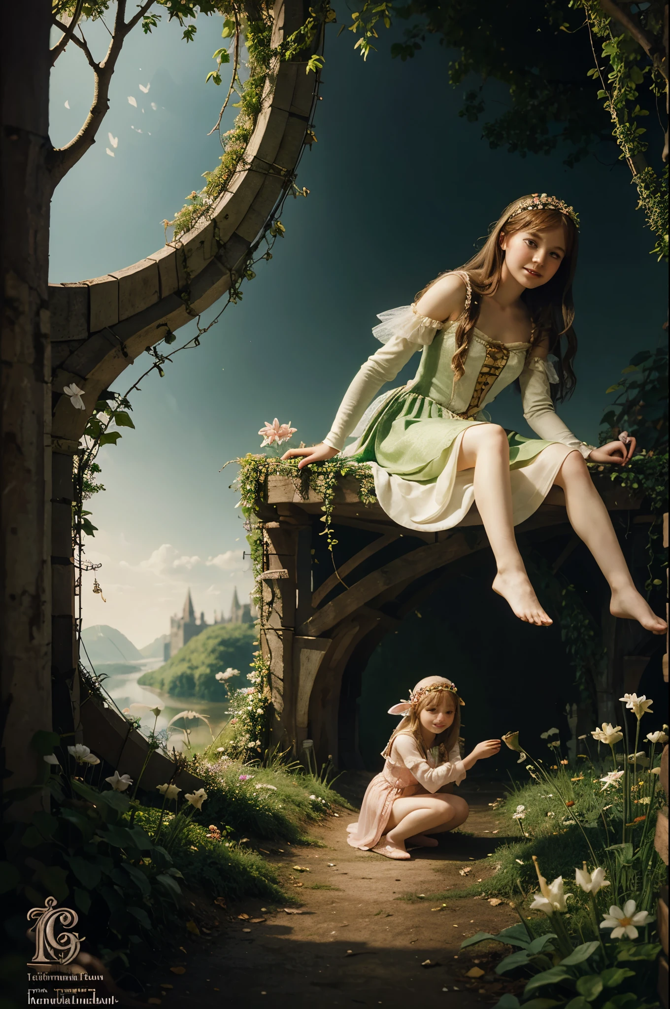 illustration for the fairy tale about Thumbelina.