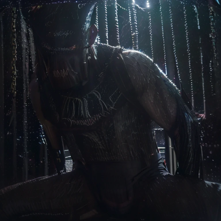 top-quality、​masterpiece、超A high resolution、(realisitic:1.4)、Detailed face、solo、１human male、The upper part of the body、Dark hair、glistning skin、dense skin、((asian human))、architectural、(absurderes、hight resolution、ultra-detailliert)、、1 male、Adults、(20-year-old man)、tall muscular man、broad shoulder、extra very short hair、angular jaws、thick neck、thick eyebrow、((extra very short hair))、A dark-haired、fine eyes and detailed face、 Highly detailed CG Unity 8K wallpapers、intricate-detail、(Style Swirl Magic:0.7)、looking at the spectator、solo、(full body Esbian:0.6)、Detailed background、A detailed face、dynamicposes、、Urban background、dynamic compositions、 big muscle、、(((Crotch bulge)))、 ((masutepiece:1.4, Best Quality)), ((masutepiece, Best Quality)), (photographrealistic:1.4)、(((soldier)))、vests、 Pubic hair, , Arms raised and crossed behind the back, abdominals, (( 1.2)), emphasioccoli: 1.4), (Manly  plate)), Sweating,, Blood vessels in the arm、military outfits、pistols、Survival Costume、Wearing a military uniform、Cargo pants、(( (embers、battle field、Volumetric fog、Gray fog、、(Silk :1.1)、spider webs、(chains:1.1)、(On a dark moonlit night:1.6)、(eery)Ancient dungeons:1.2)、In a heavily guarded cage、Moonlight shines through a small window。 (In the center of the screen is the、There is a male assassin struggling to escape from :1.4)、(He breaks a thick iron chain)Incredible strength:1.3)、(Werewolves guarding the prison come from all sides with weapons:1.5)、(building destroyed:1.2)、(Ruined Wall:1.1)、(scarred:1.3)、