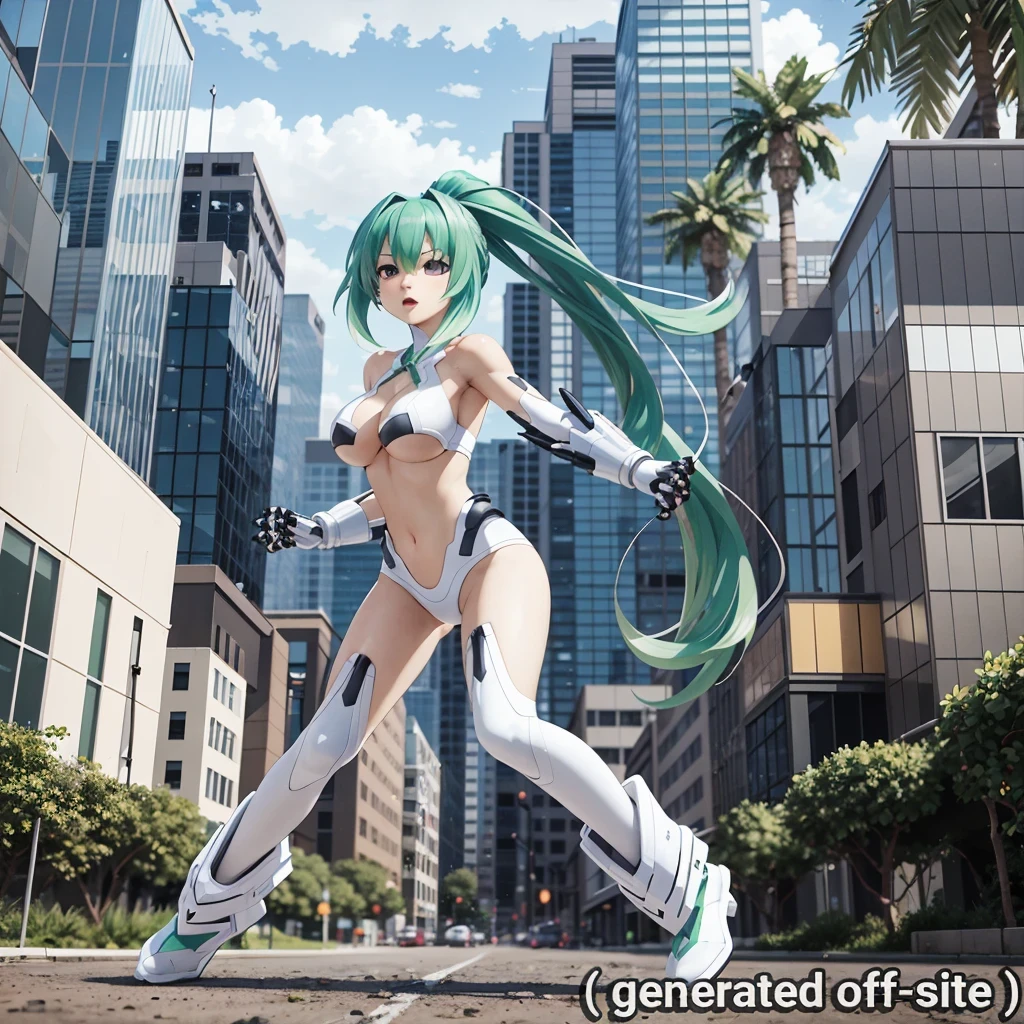 best quality, highly detailed, detailed background, full body, female, VertForm, VertArmorWhite, green hair, ponytail, attacking, dynamic pose, (cyberspace:1.1), futuristic, city, jungle
Negative prompt: EasyNegative, bad-hands-5, (low quality, worst quality:1.4), (text, logo, watermark, signature, username, link:1.4), VertNormal, VertDress, nipples
Steps: 34, Sampler: DPM++ SDE Karras, CFG scale: 8.5, Seed: 2840745678, Size: 768x768, Model hash: 05dbee1703, Model: SpiritMix - Soft and Cutesy (2.5D Anime), Denoising strength: 0.36, Clip skip: 2, RNG: CPU, Hires upscale: 2, Hires upscaler: R-ESRGAN 4x+, Lora hashes: "Vert_NepSer_SD15_15_0: f2172a8e837b", TI hashes: "easynegative: c74b4e810b03, bad-hands-5: aa7651be154c", Version: v1.5.1