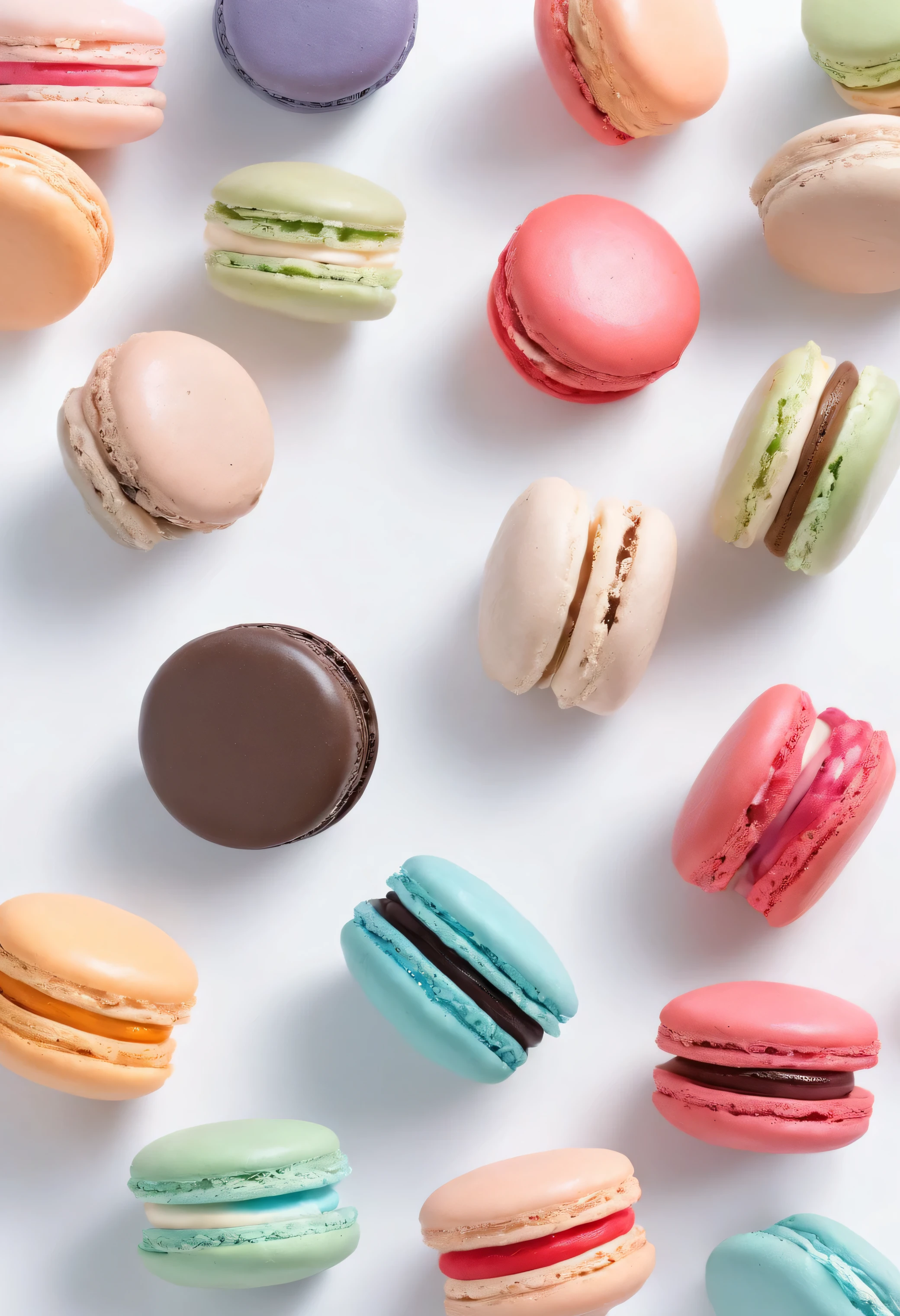 macaroon, white background