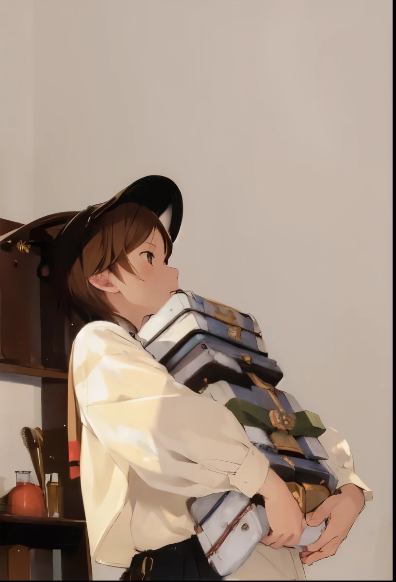 (((masterpiece))), Shizuka Mikazuki, 1 girl, alone, short hair, brown hair,