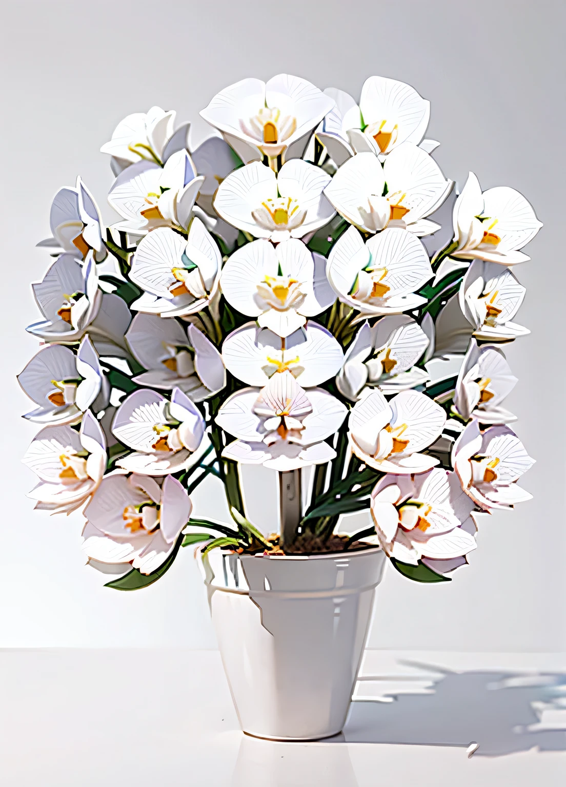 I went inside the potted plant((white phalaenopsis)), simple background , clear pictures, 30 pieces of the same size