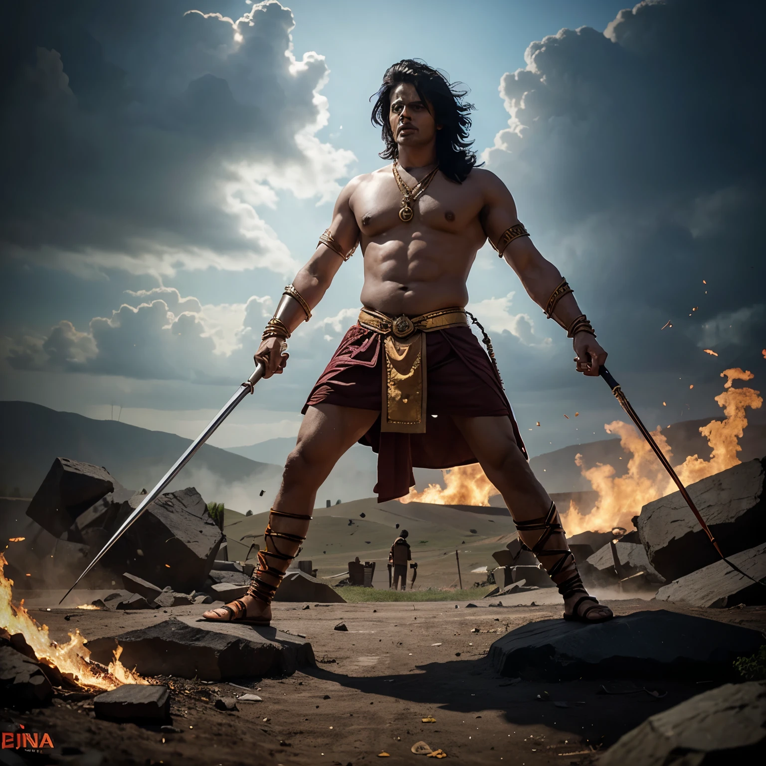 The great karna in the battleground