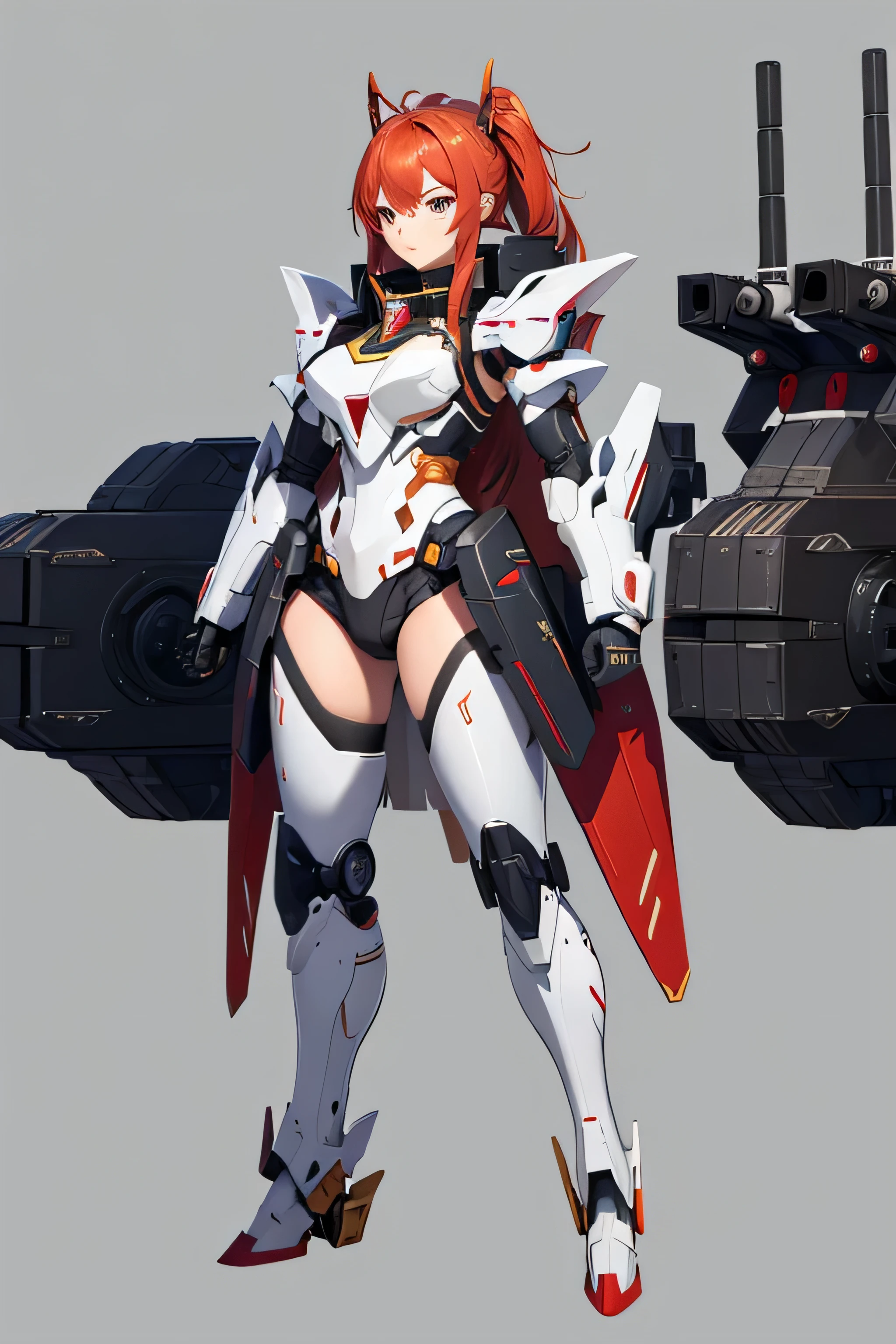 8k,HD,female warrior,Basic characteristics of ships,Mecha style,Succinct,Handsome,domineering,Chinese style,The turret is mounted on the mecha,low collar,The back side of an airplane wing acts as an airfoil,Mainly red