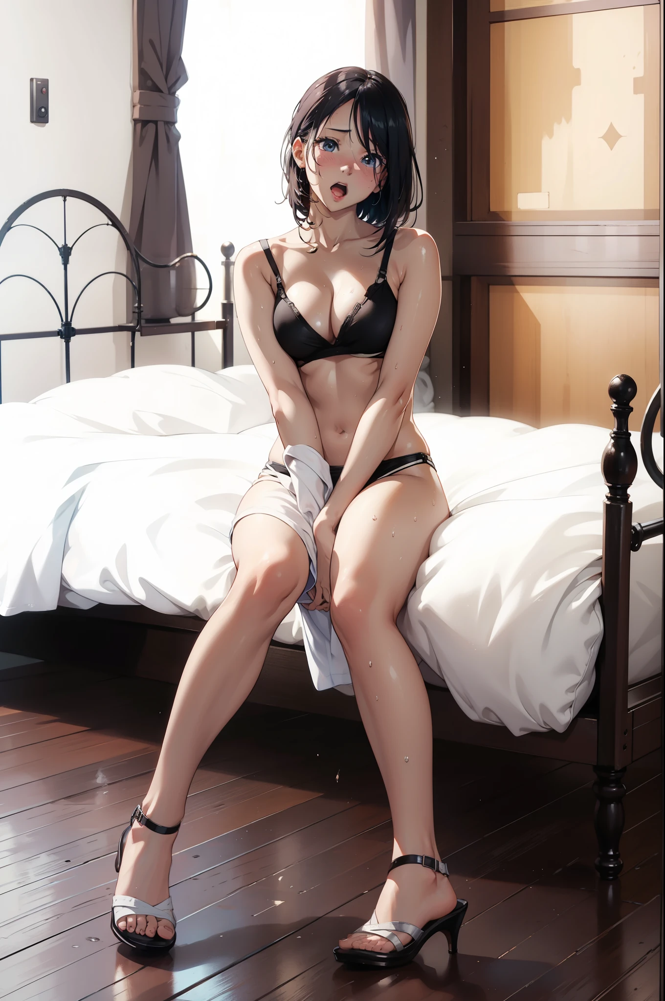 (extremely detailed CG unity 8k wallpaper), (masterpiece), (best quality), (ultra-detailed), (best illustration), (best shadow), (absurdres), BREAK girl, shy, embarrassed, sweat, steam, medium breast, looking at viewer, o-face, ecstasy, orgasm face,